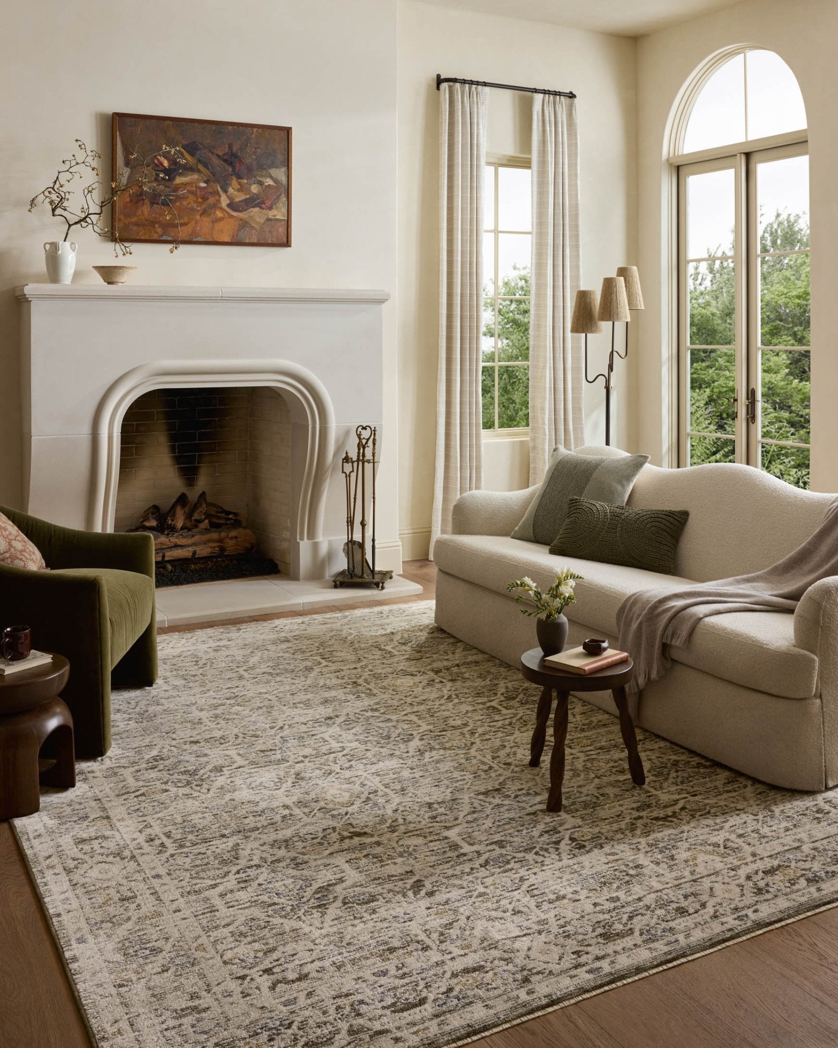Loloi II Clarisse Olive / Ivory Rug White Cliff Studio Area Rugs