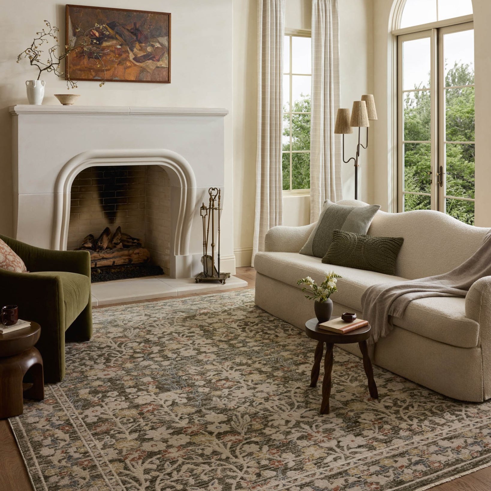 Loloi II Clarisse Olive / Multi Rug White Cliff Studio Area Rugs