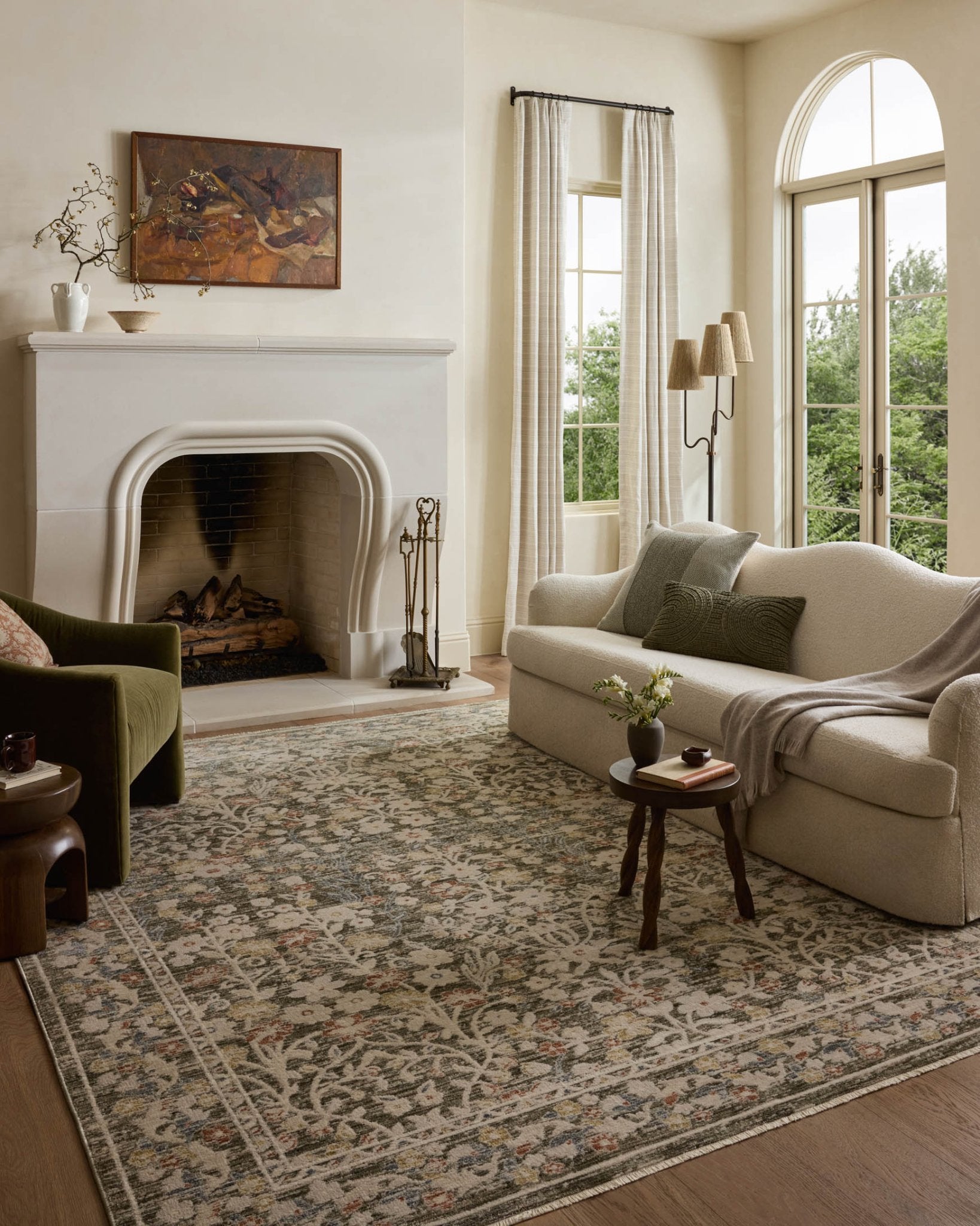 Loloi II Clarisse Olive / Multi Rug White Cliff Studio Area Rugs