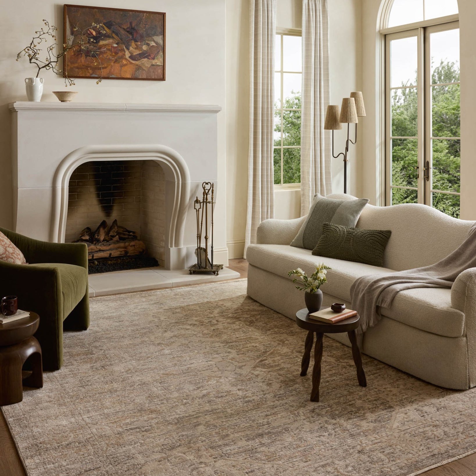 Loloi II Clarisse Smoke / Natural Rug White Cliff Studio Area Rugs