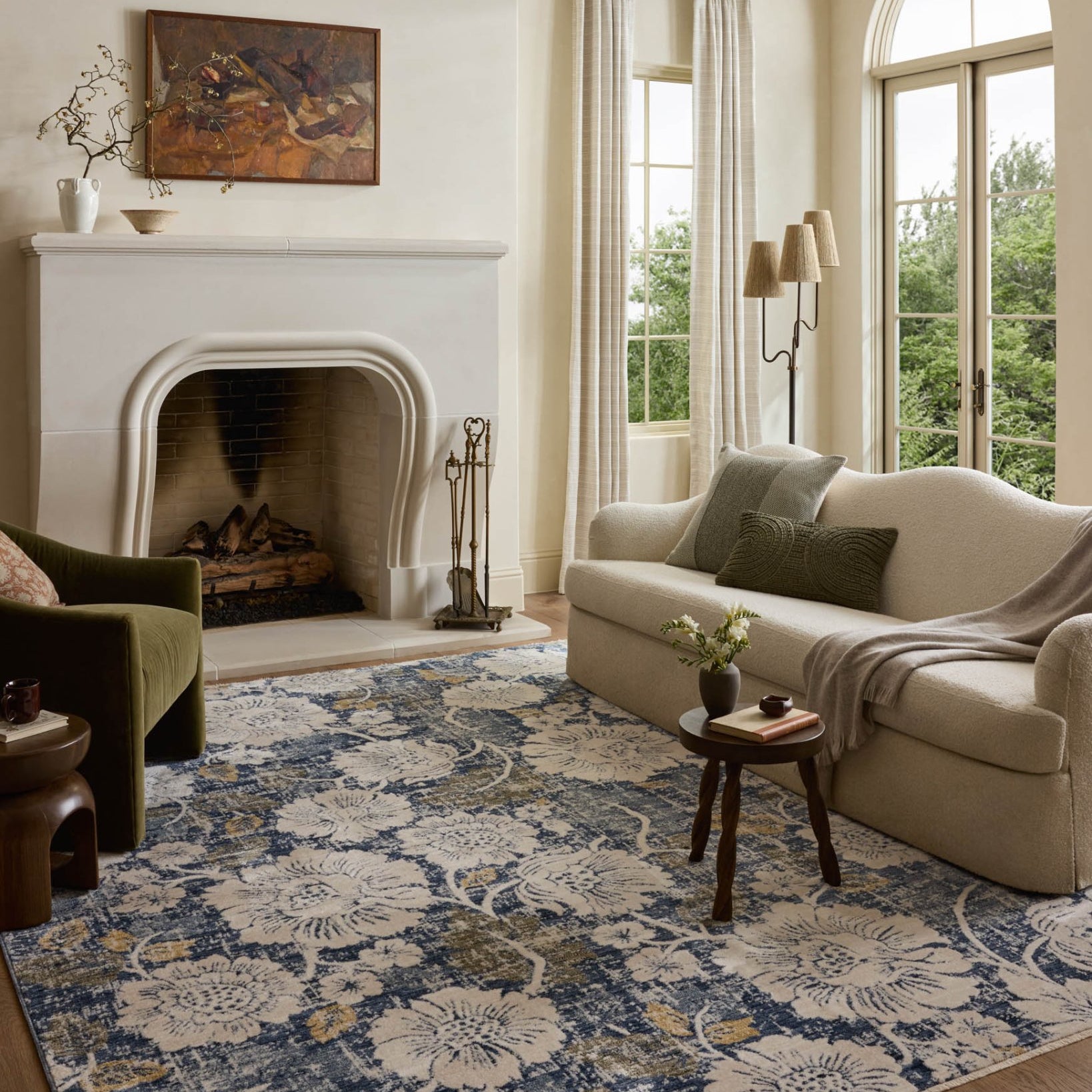 Loloi II Eileen Denim / Natural Rug White Cliff Studio Area Rugs
