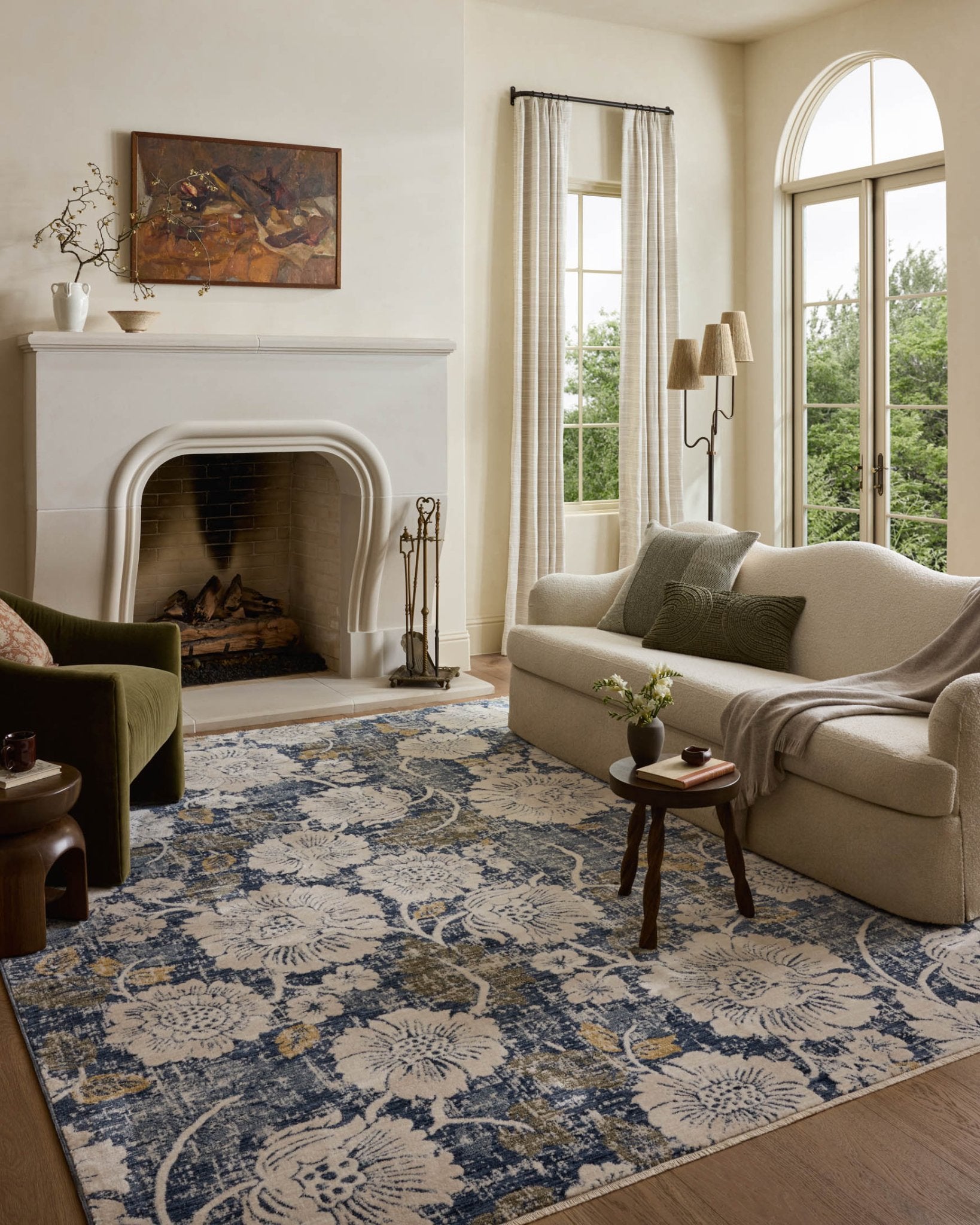 Loloi II Eileen Denim / Natural Rug White Cliff Studio Area Rugs