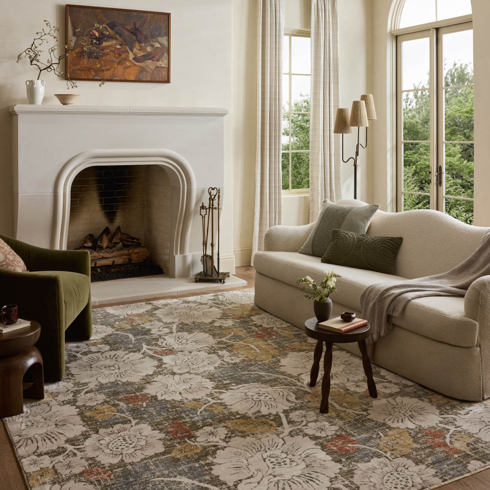Loloi II Eileen Olive / Multi Rug White Cliff Studio Area Rugs