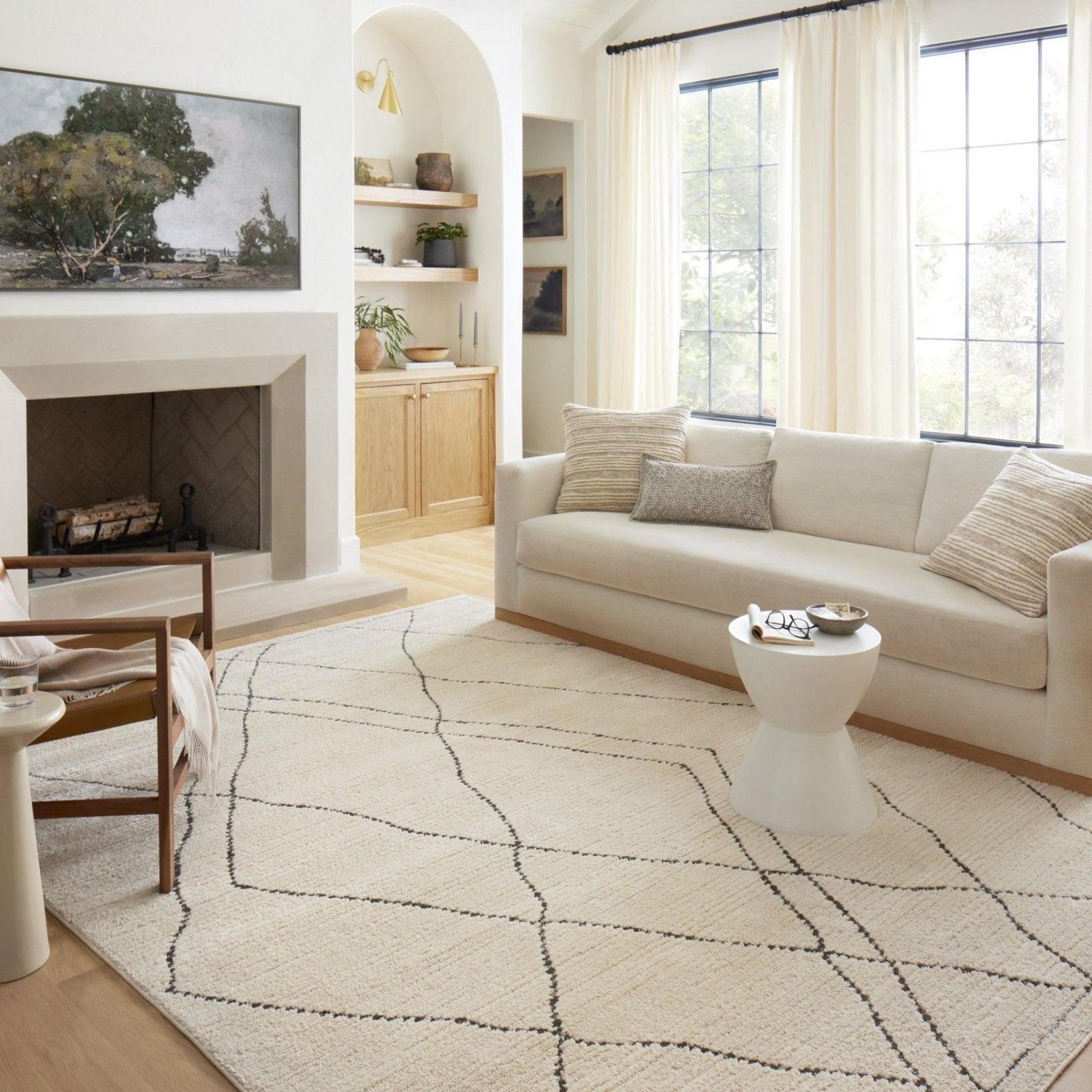 Loloi II Fabian Ivory / Charcoal Rug White Cliff Studio Area Rugs