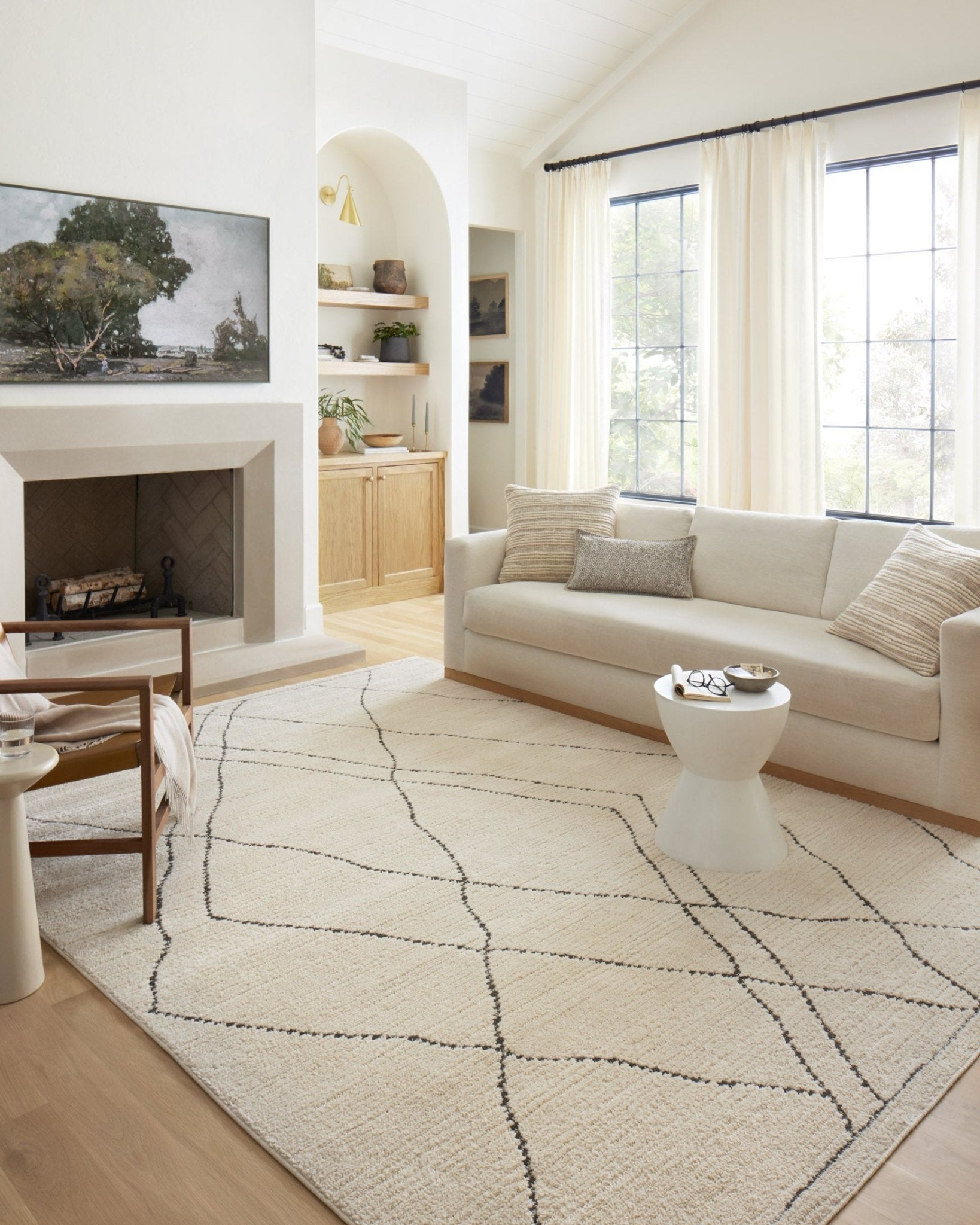 Loloi II Fabian Ivory / Charcoal Rug White Cliff Studio Area Rugs