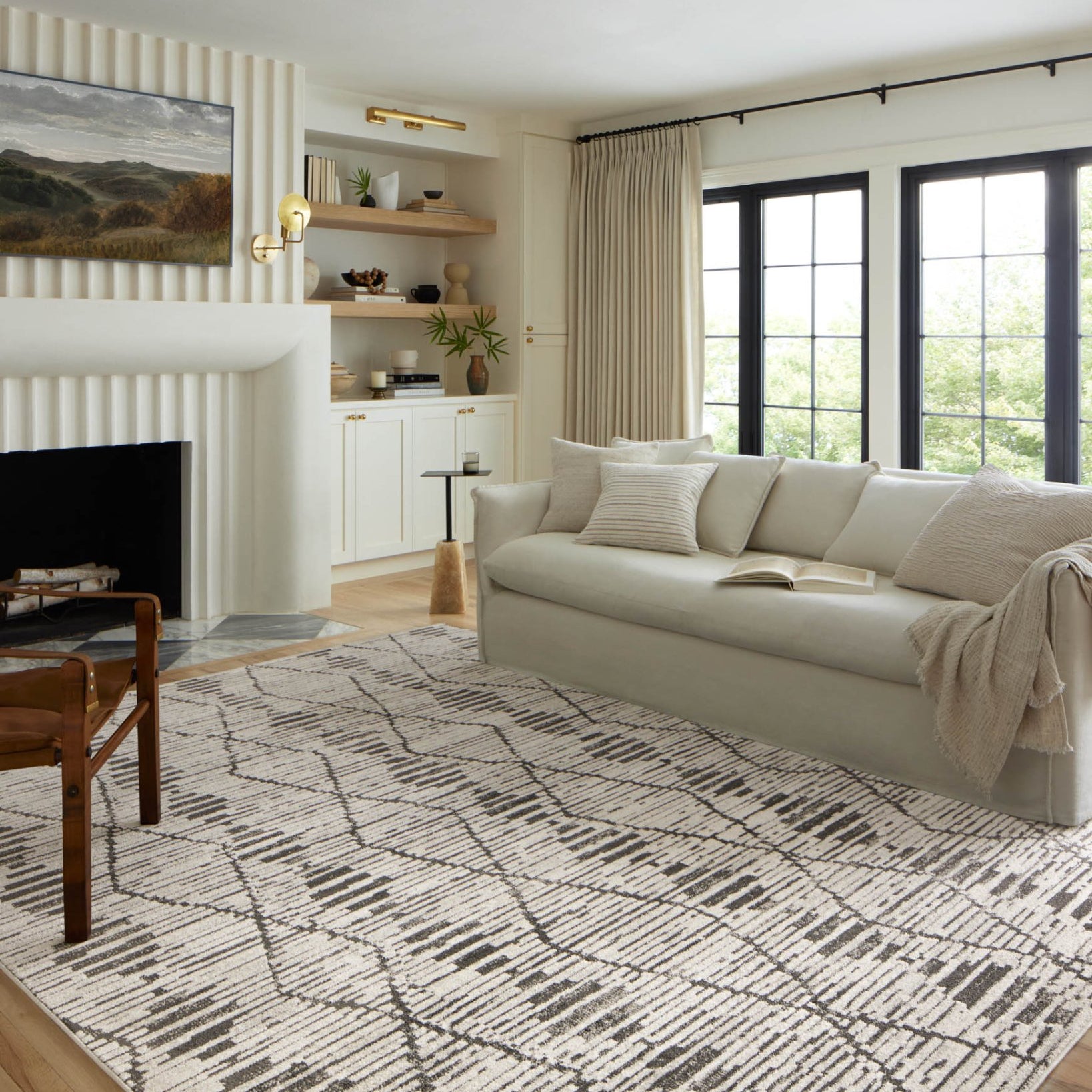 Loloi II Kamala Charcoal / Dove Rug White Cliff Studio Area Rugs