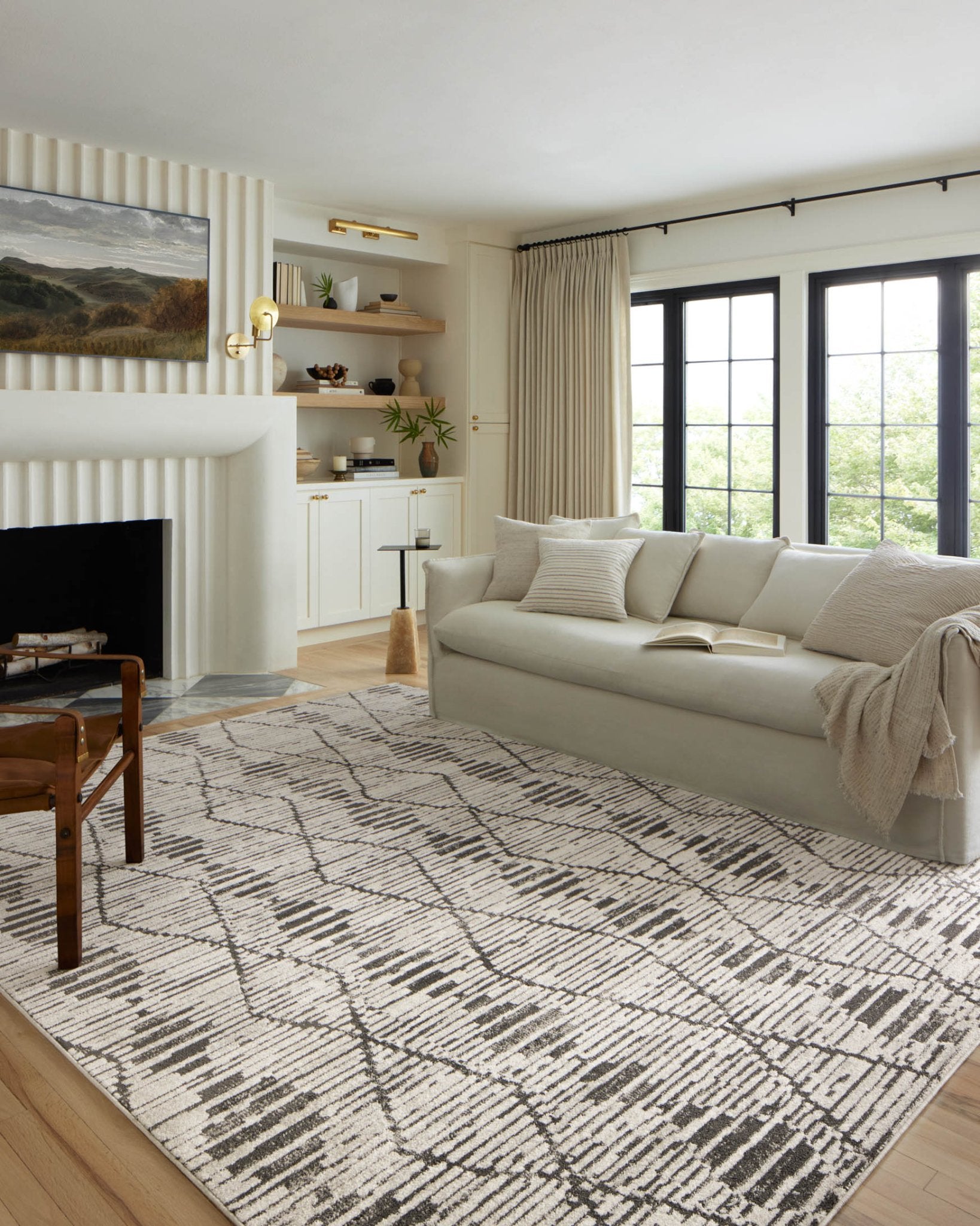 Loloi II Kamala Charcoal / Dove Rug White Cliff Studio Area Rugs
