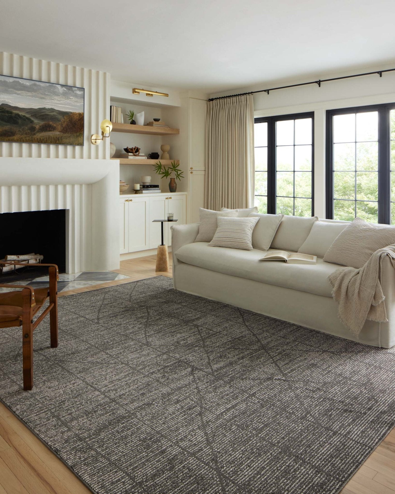 Loloi II Kamala Charcoal / Ivory Rug White Cliff Studio Area Rugs