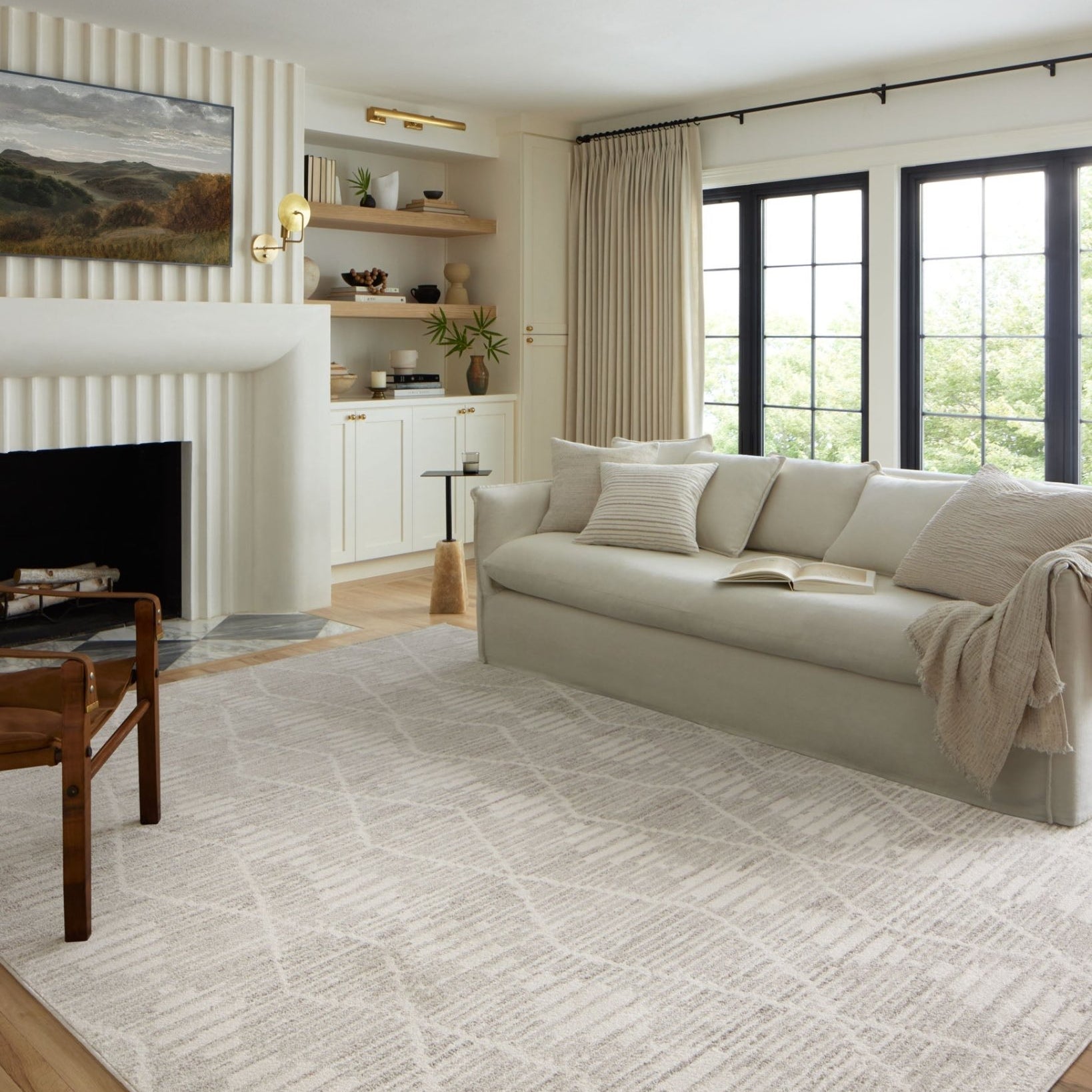 Loloi II Kamala Ivory / Silver Rug White Cliff Studio Area Rugs