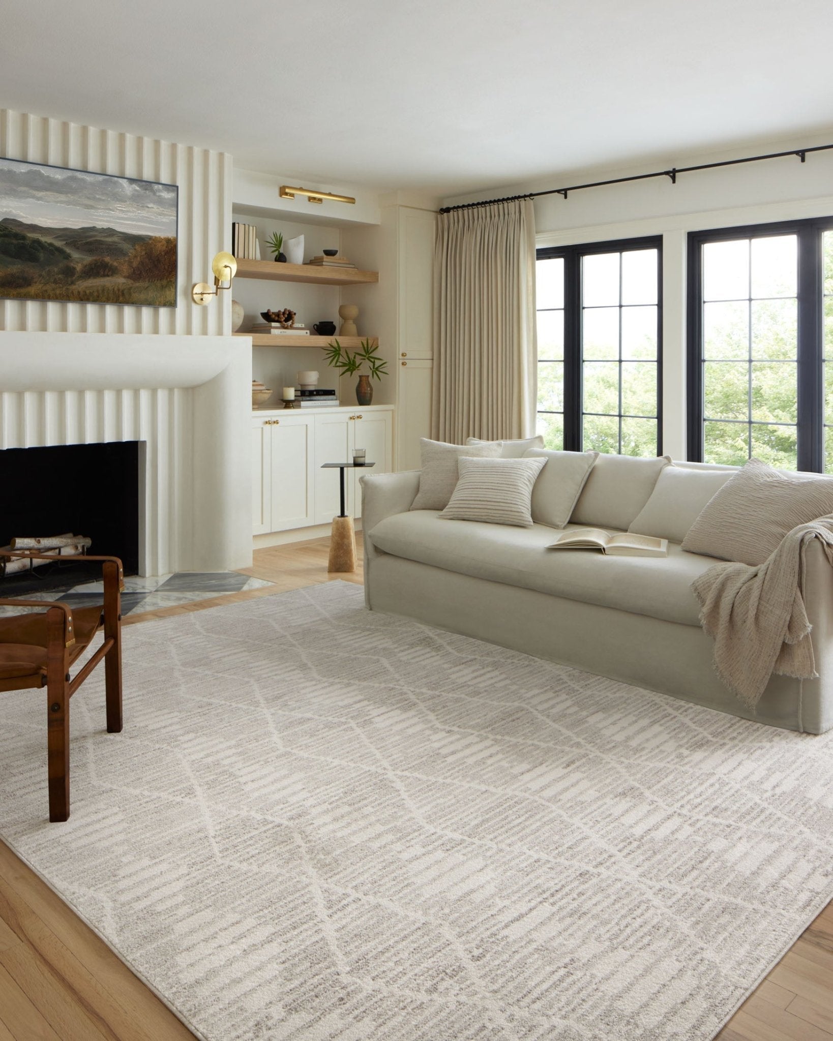 Loloi II Kamala Ivory / Silver Rug White Cliff Studio Area Rugs