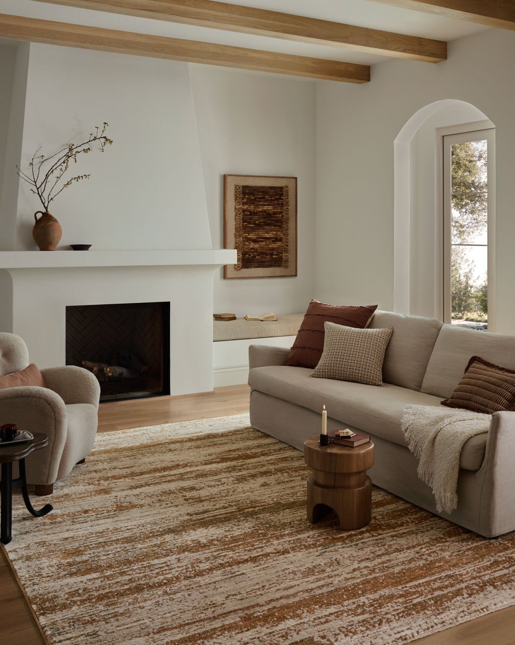 Loloi II Nellie Copper / Pebble Rug White Cliff Studio Area Rugs