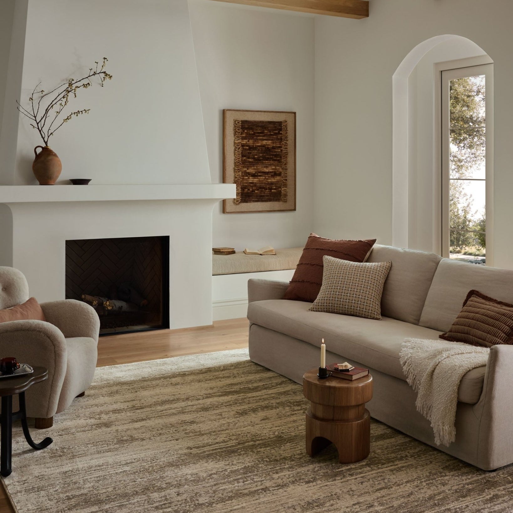 Loloi II Nellie Ivory / Pebble Rug White Cliff Studio Area Rugs
