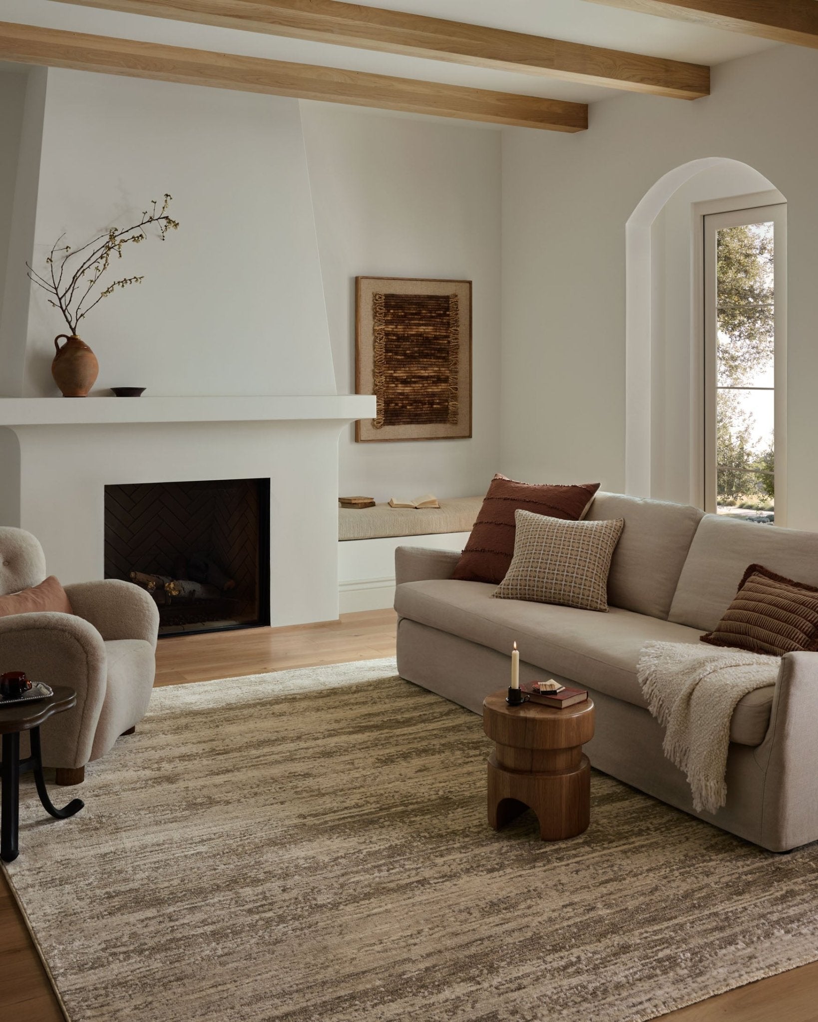 Loloi II Nellie Ivory / Pebble Rug White Cliff Studio Area Rugs
