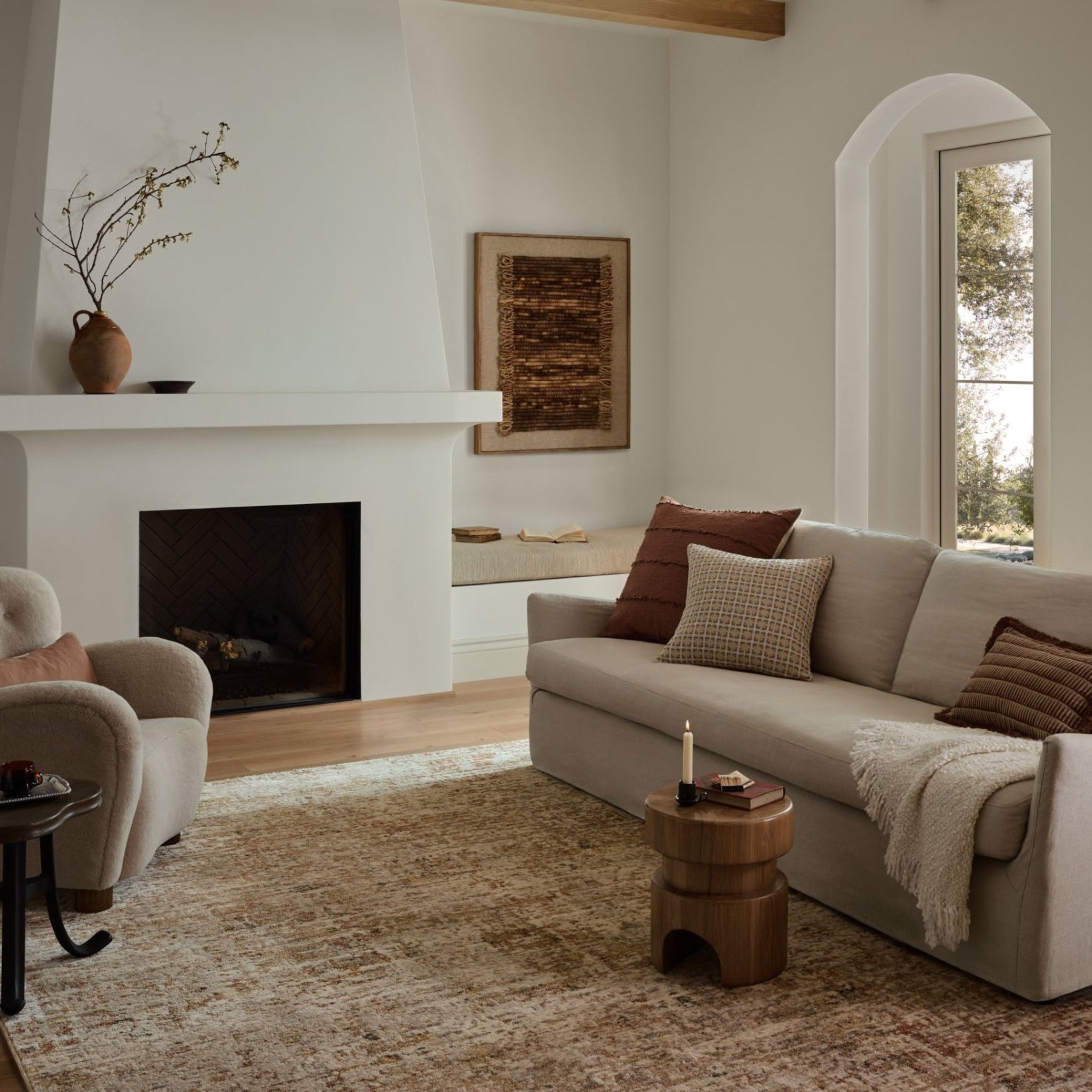 Loloi II Nellie Natural / Sunset Rug White Cliff Studio Area Rugs