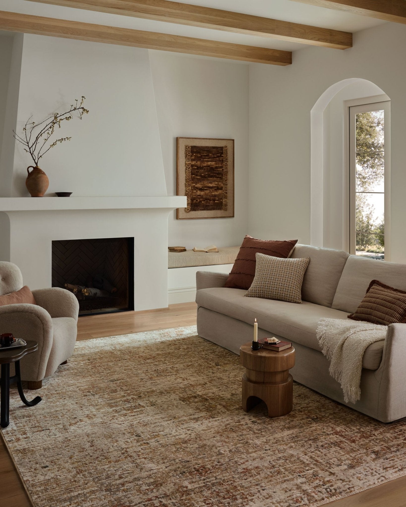 Loloi II Nellie Natural / Sunset Rug White Cliff Studio Area Rugs