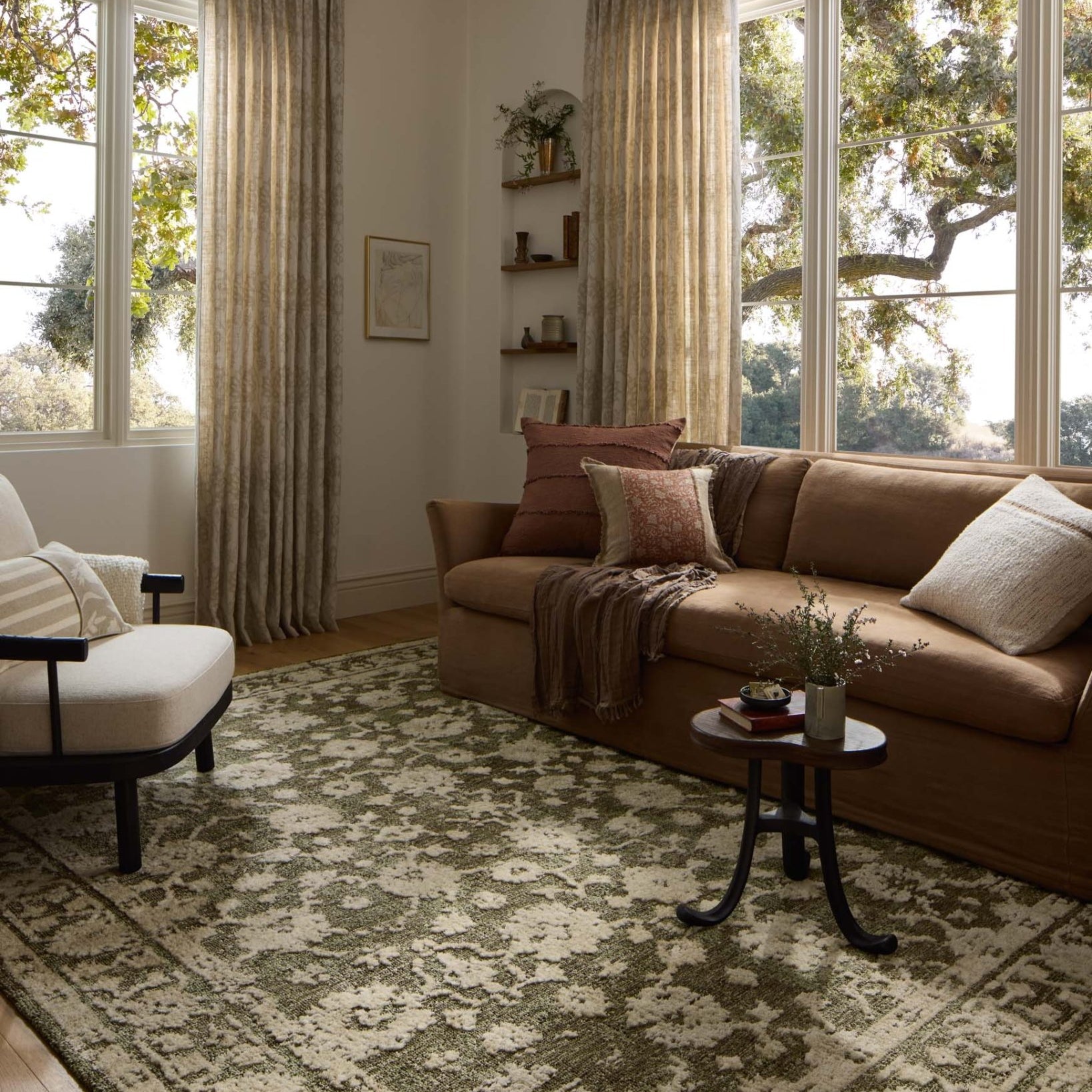 Loloi II Percival Moss / Natural Rug White Cliff Studio Area Rugs