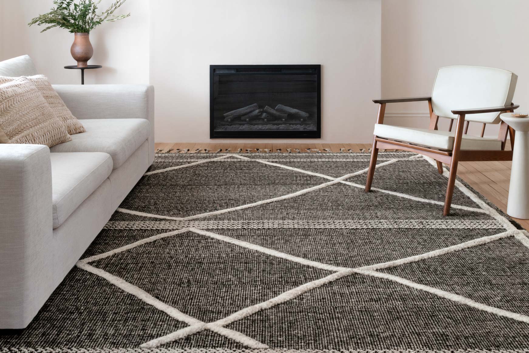 Loloi Iman Beige / Charcoal Rug White Cliff Studio Area Rugs