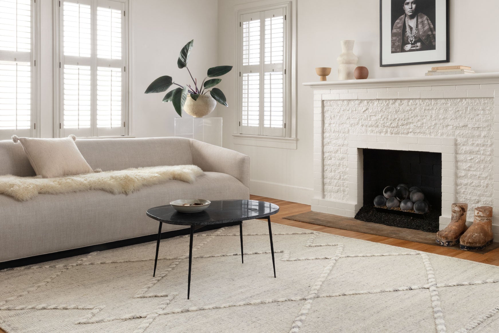Loloi Iman Ivory / Lt. Grey Rug White Cliff Studio Area Rugs