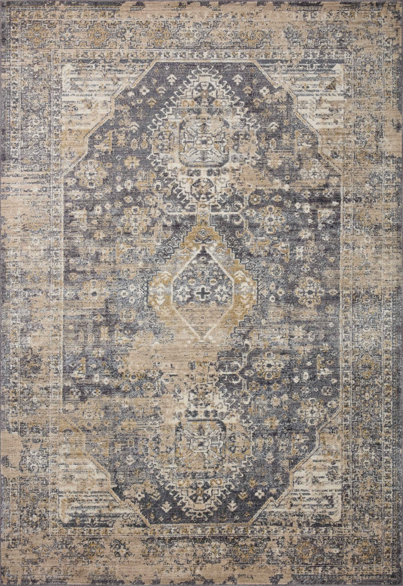 Loloi Indra Charcoal / Natural Area Rug White Cliff Studio Area Rug