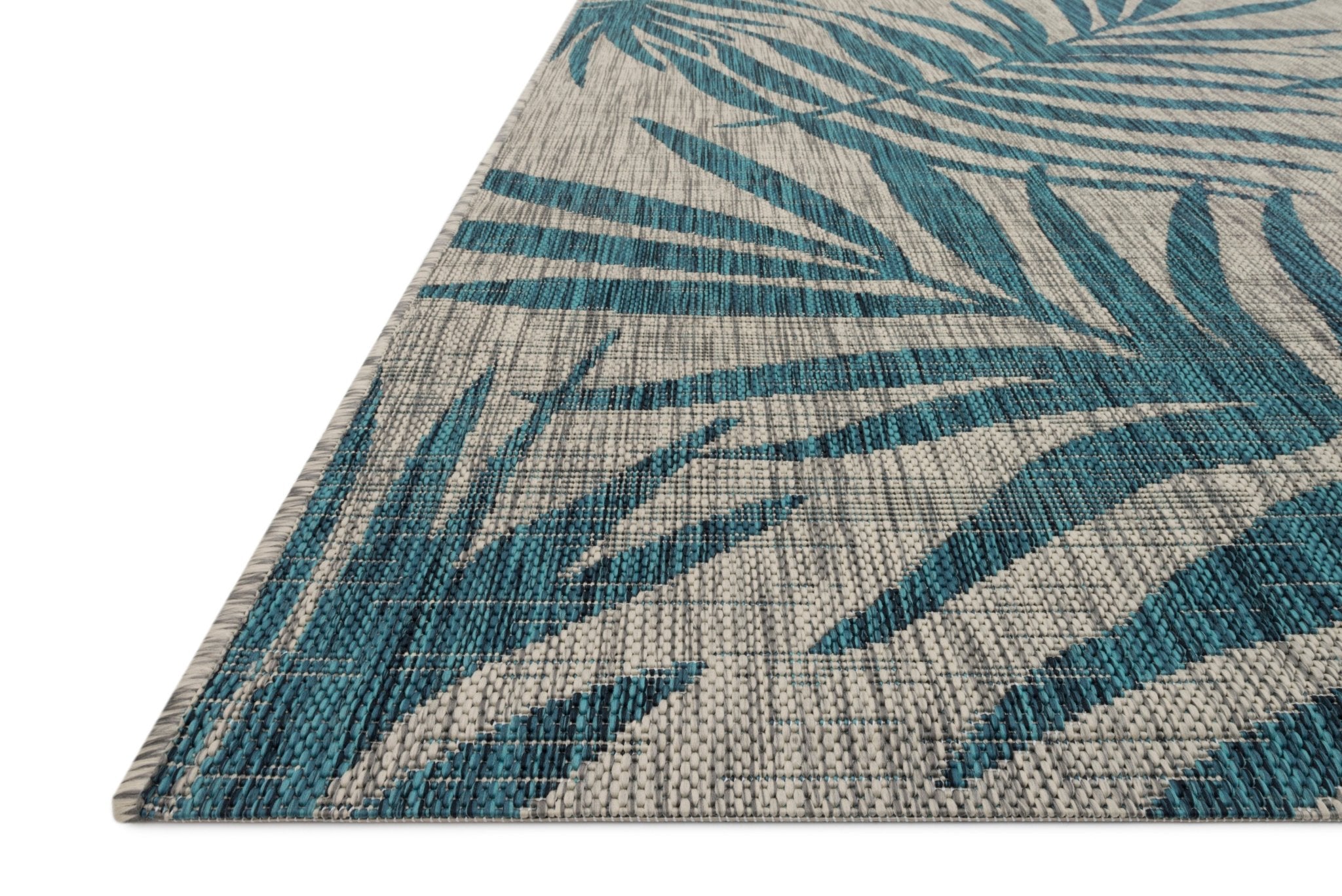 Loloi Isle Grey / Aqua Sample Rug White Cliff Studio Sample Rug