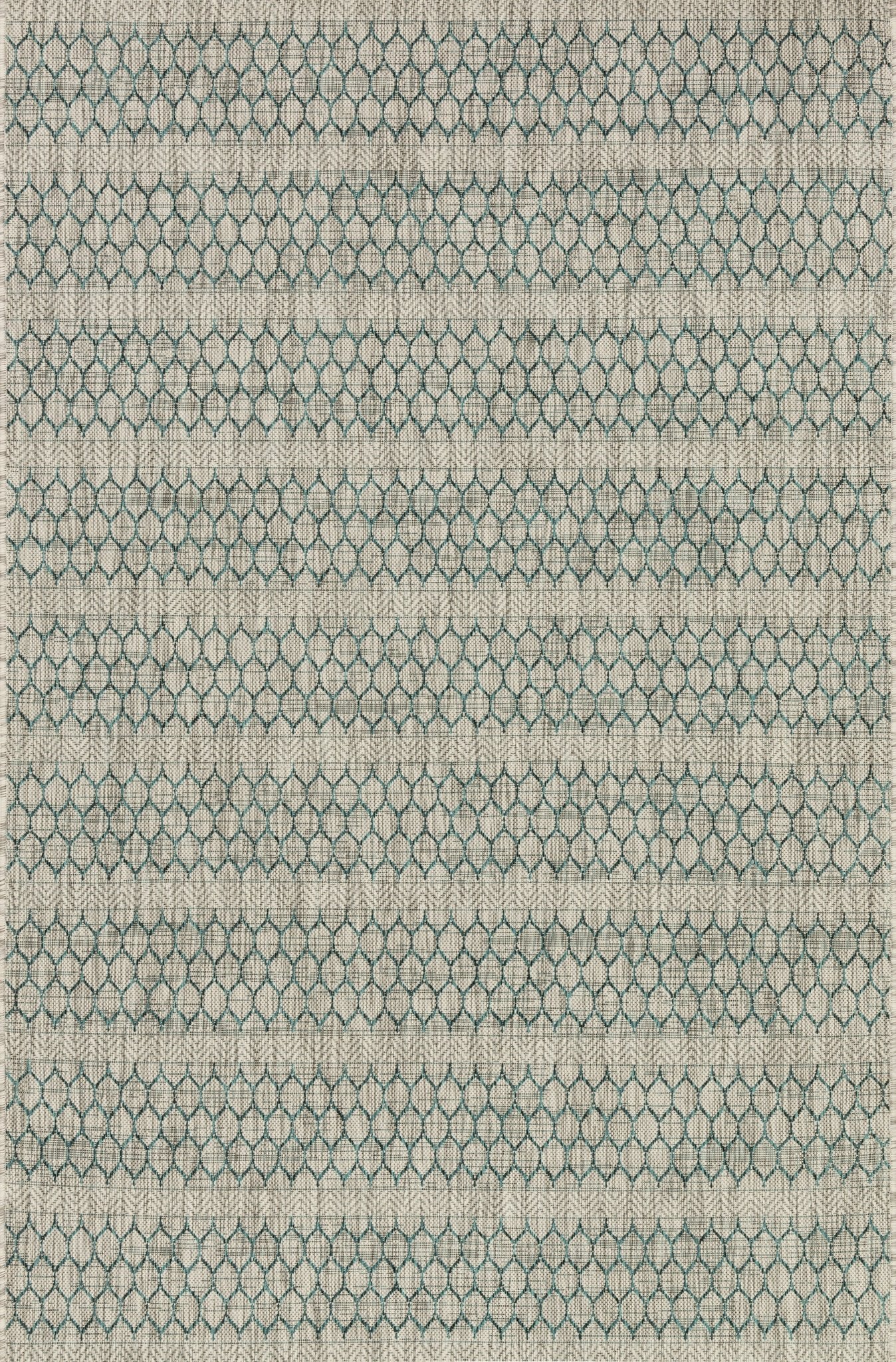 Loloi Isle Grey / Teal Sample Rug White Cliff Studio Sample Rug