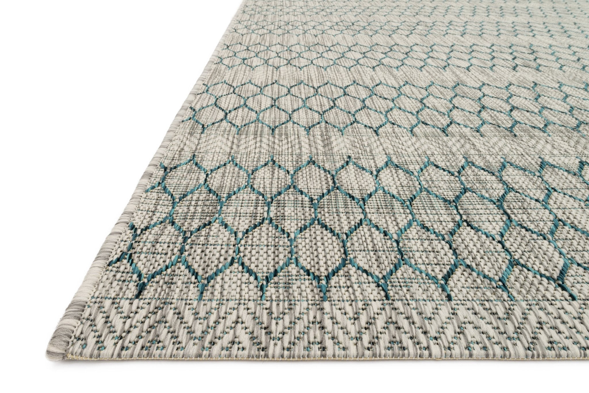 Loloi Isle Grey / Teal Sample Rug White Cliff Studio Sample Rug