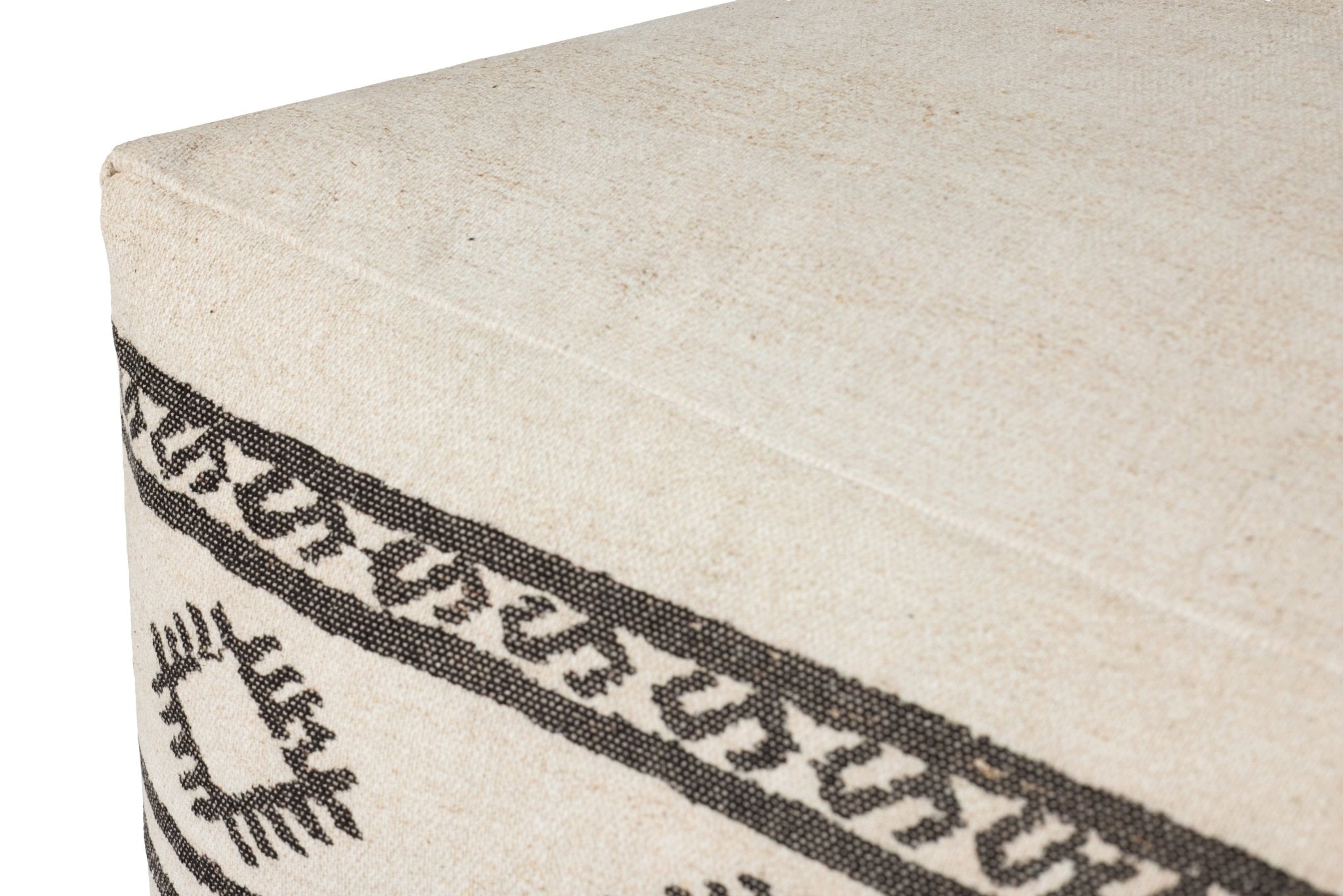 Loloi Ivory / Brown Pouf White Cliff Studio Pouf