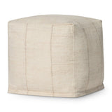 Loloi Ivory Pouf White Cliff Studio Pouf