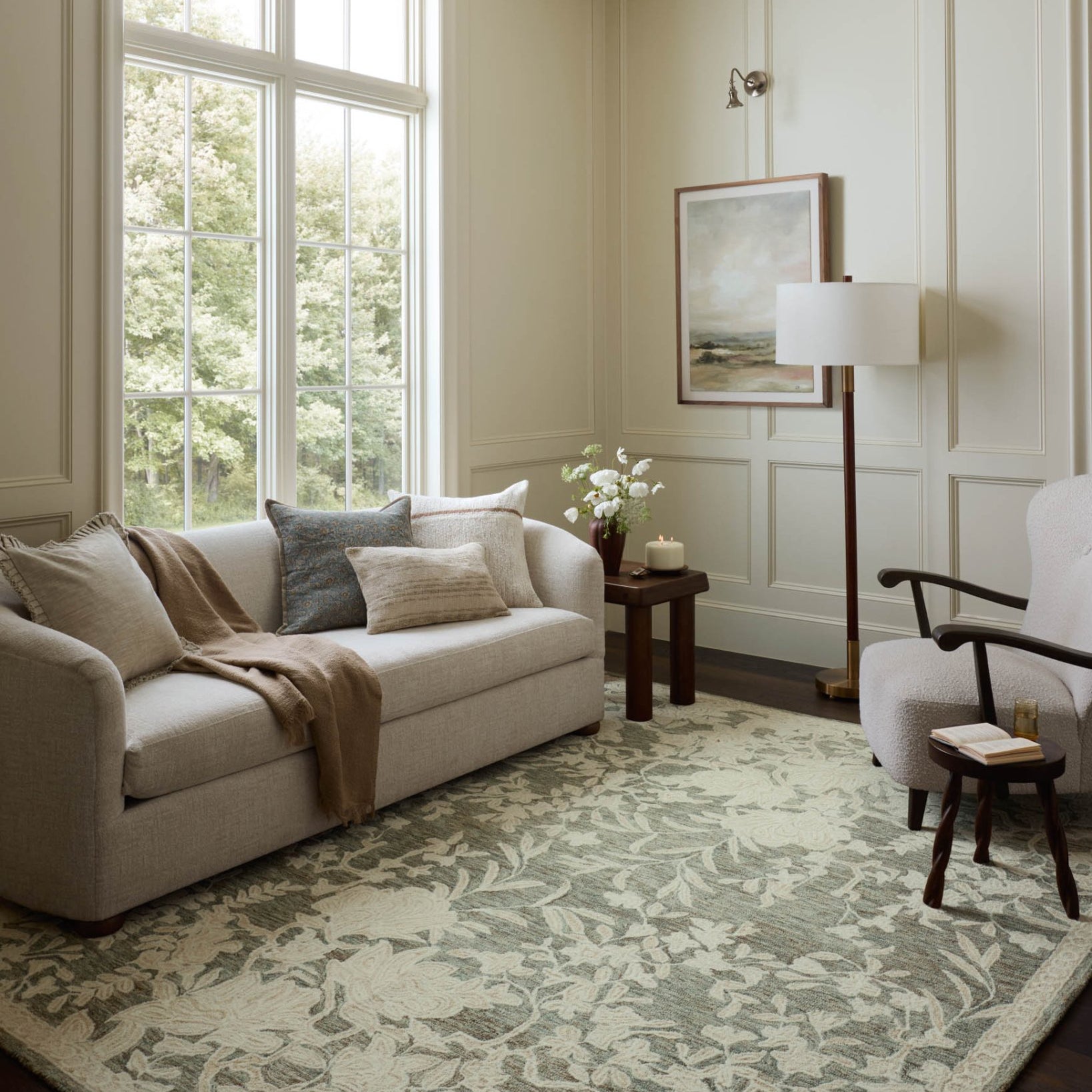 Loloi Lenore Lagoon / Wheat Rug White Cliff Studio Area Rugs