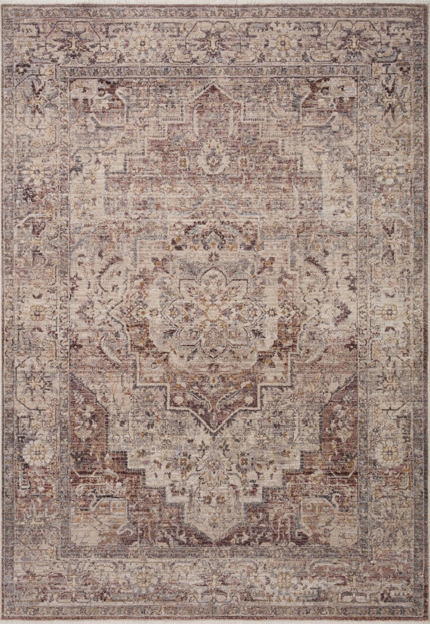 Loloi Lyra Berry / Stone Area Rug White Cliff Studio Area Rug