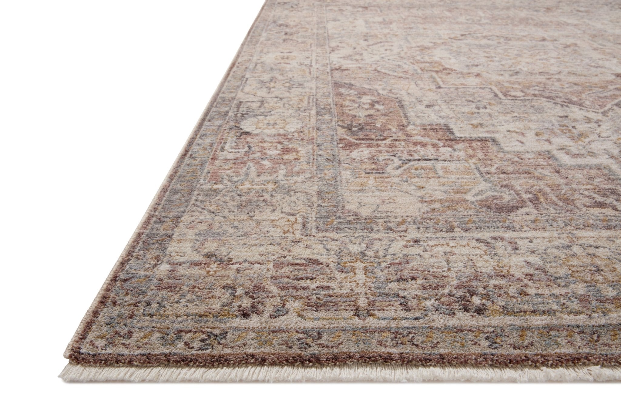 Loloi Lyra Berry / Stone Area Rug White Cliff Studio Area Rug