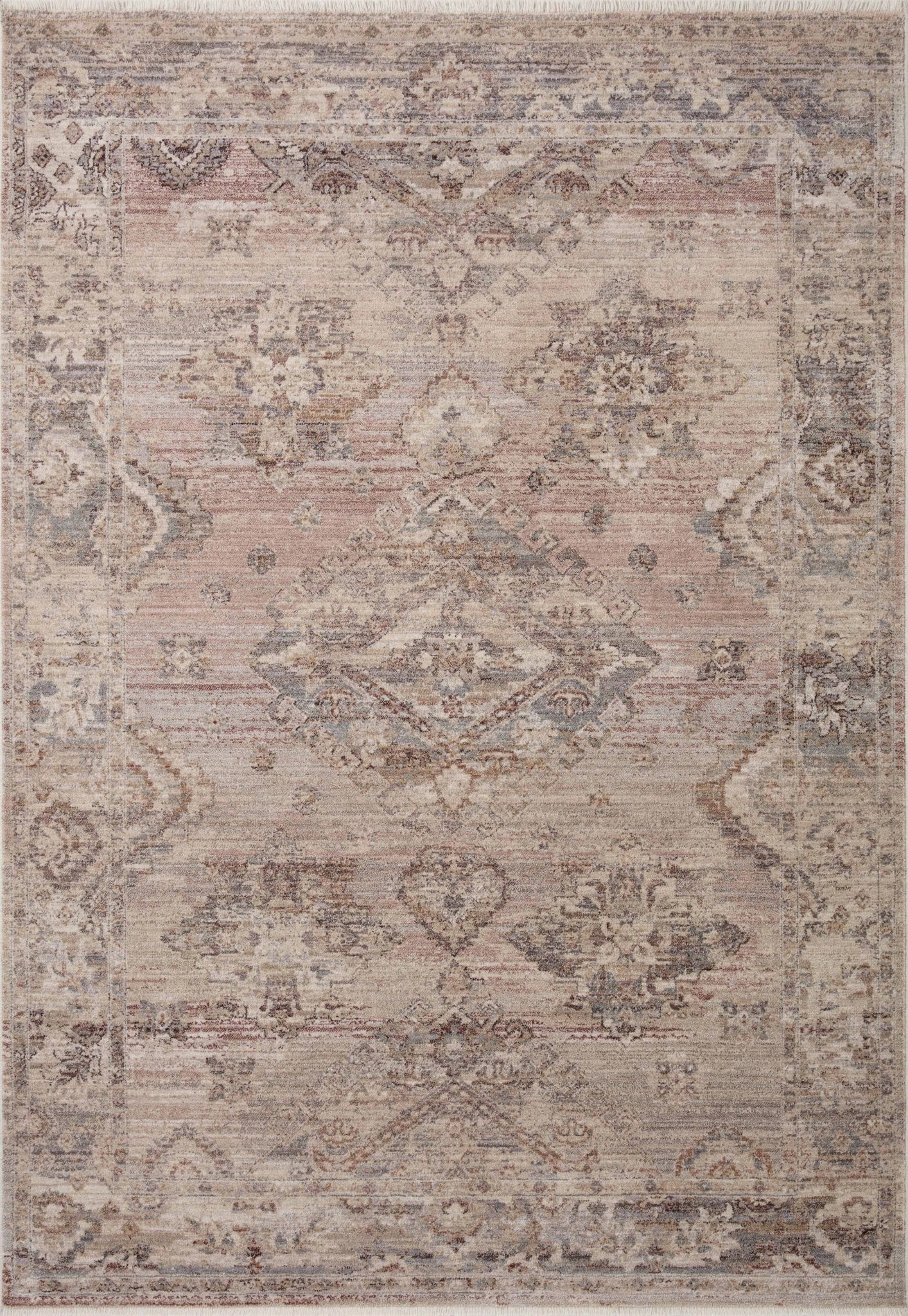 Loloi Lyra Blush / Dove Area Rug White Cliff Studio Area Rug