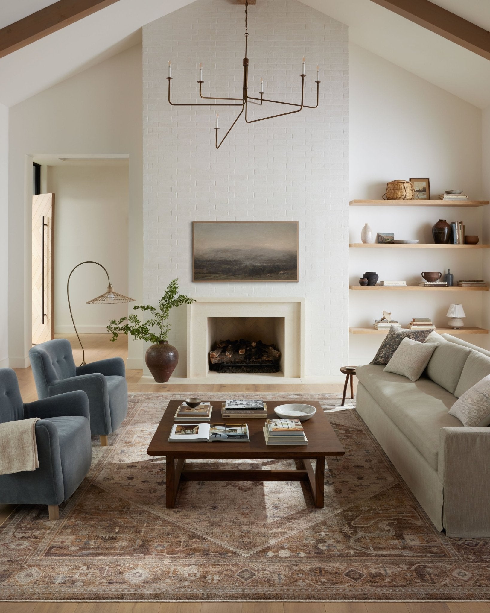 Loloi Lyra Natural / Mocha Area Rug White Cliff Studio Area Rug