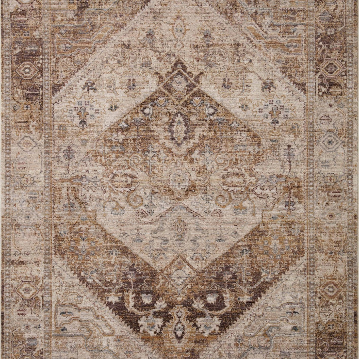 Loloi Lyra Natural / Mocha Area Rug White Cliff Studio Area Rug