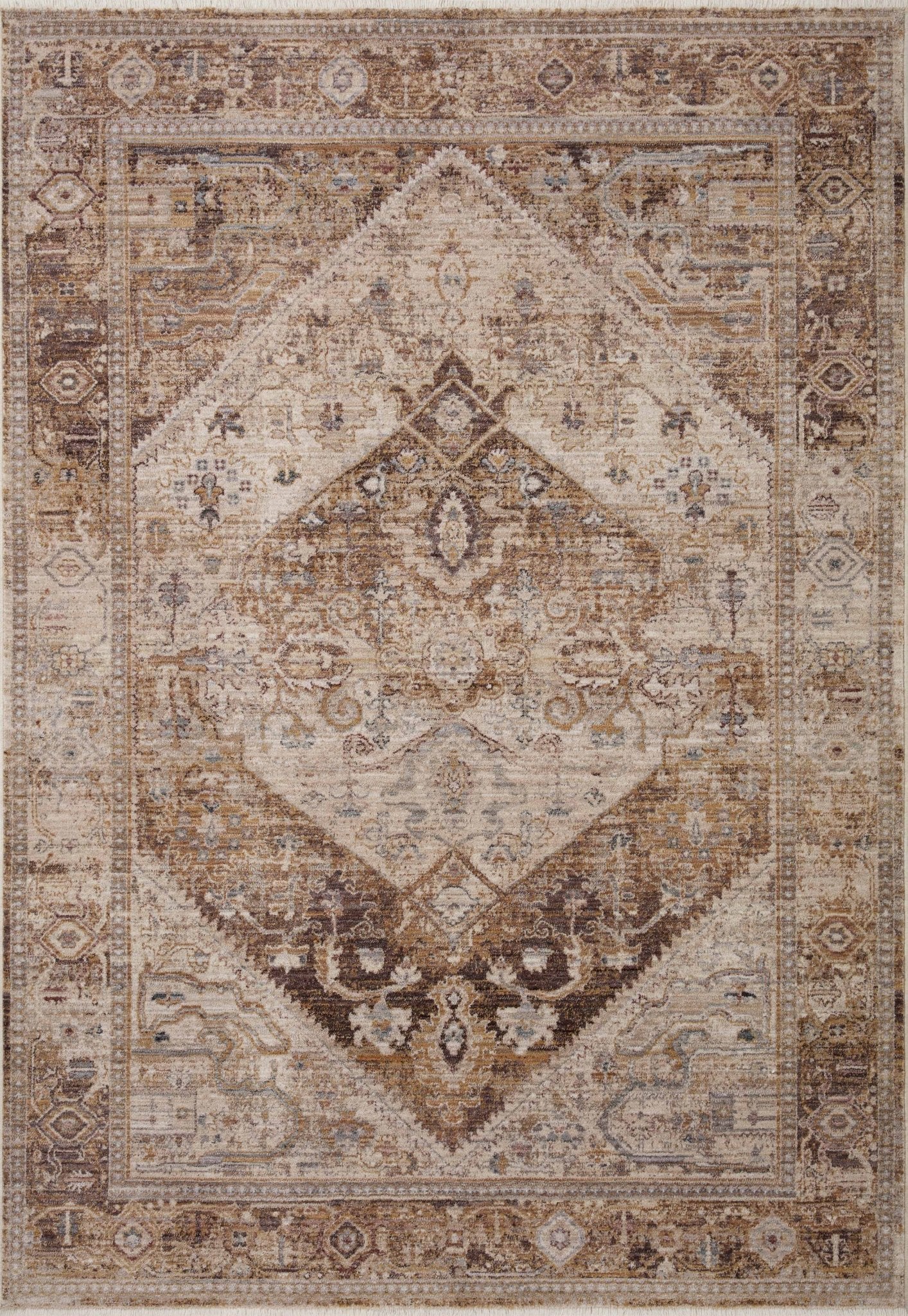 Loloi Lyra Natural / Mocha Area Rug White Cliff Studio Area Rug