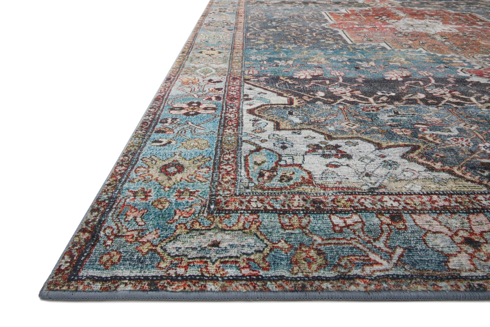 Loloi Margot Ocean / Brick Sample Rug White Cliff Studio Sample Rug