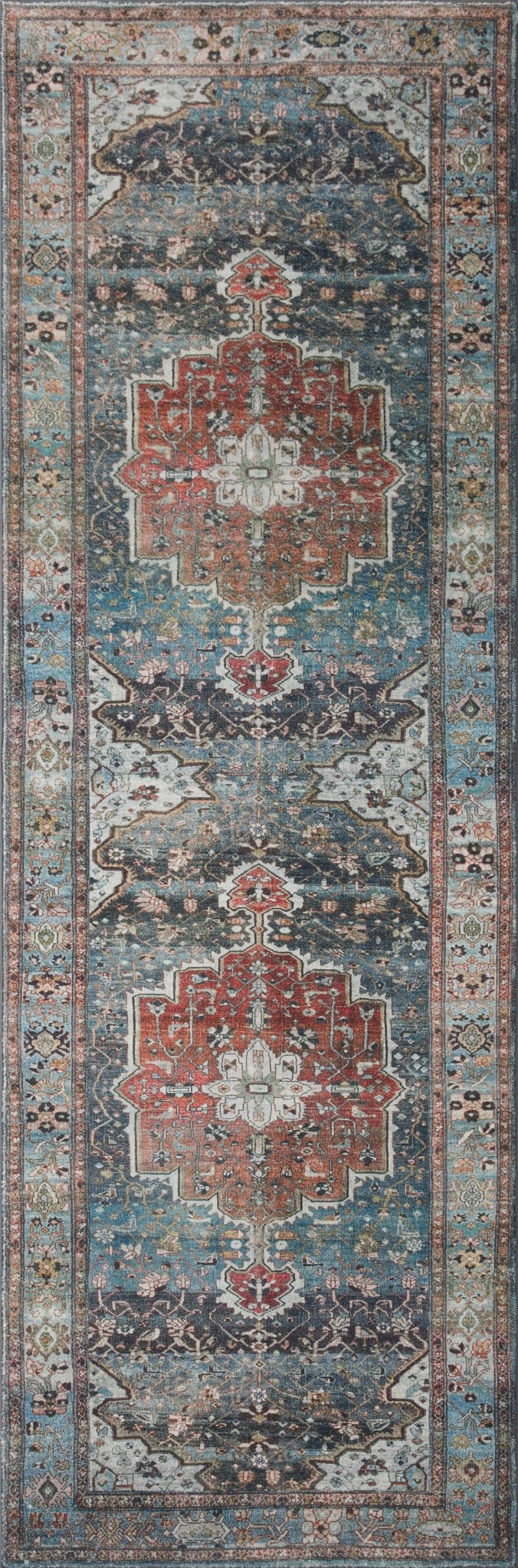 Loloi Margot Ocean / Brick Sample Rug White Cliff Studio Sample Rug