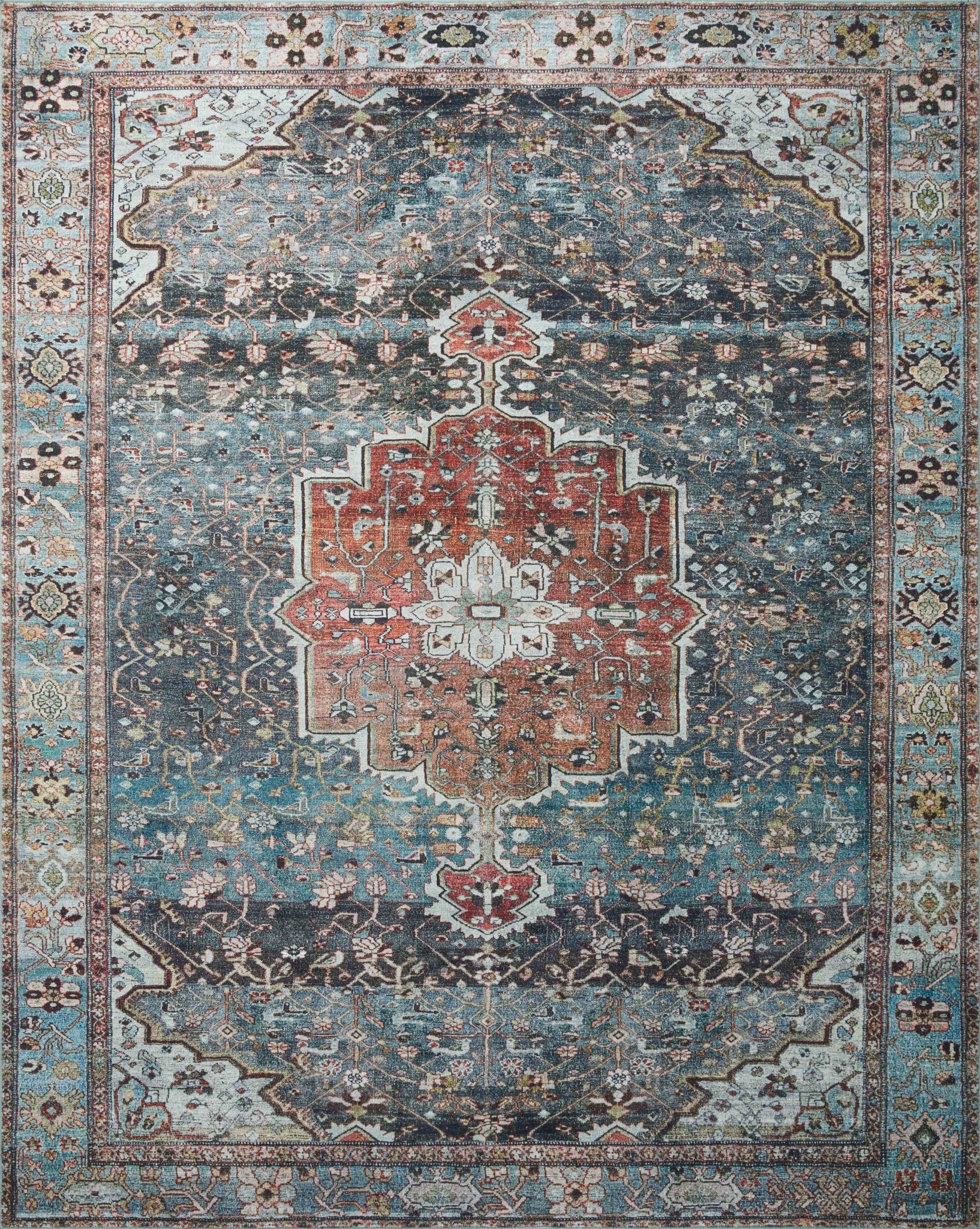 Loloi Margot Ocean / Brick Sample Rug White Cliff Studio Sample Rug