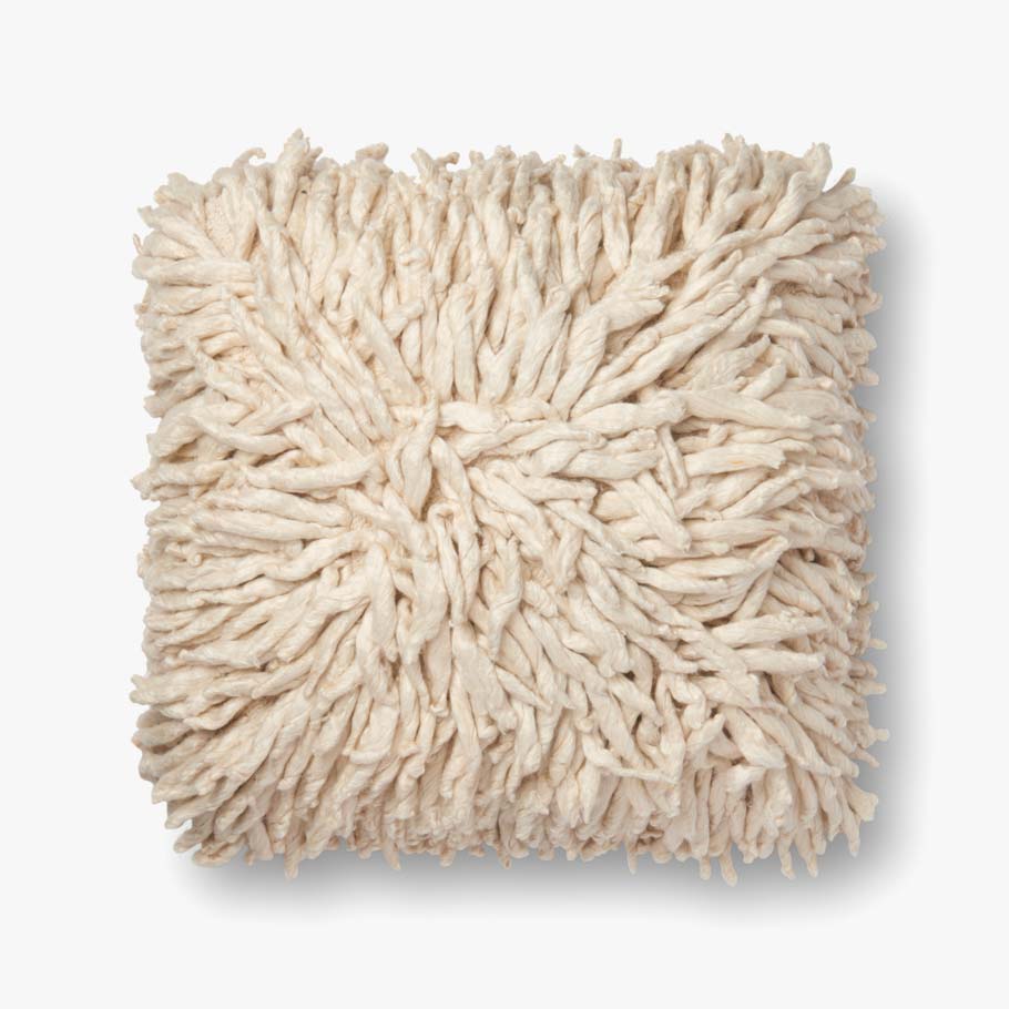 Loloi P0537 Cream Pillow White Cliff Studio Throw Pillows
