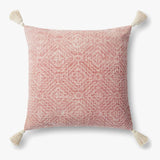 Loloi P0621 Pink Pillow White Cliff Studio Throw Pillows