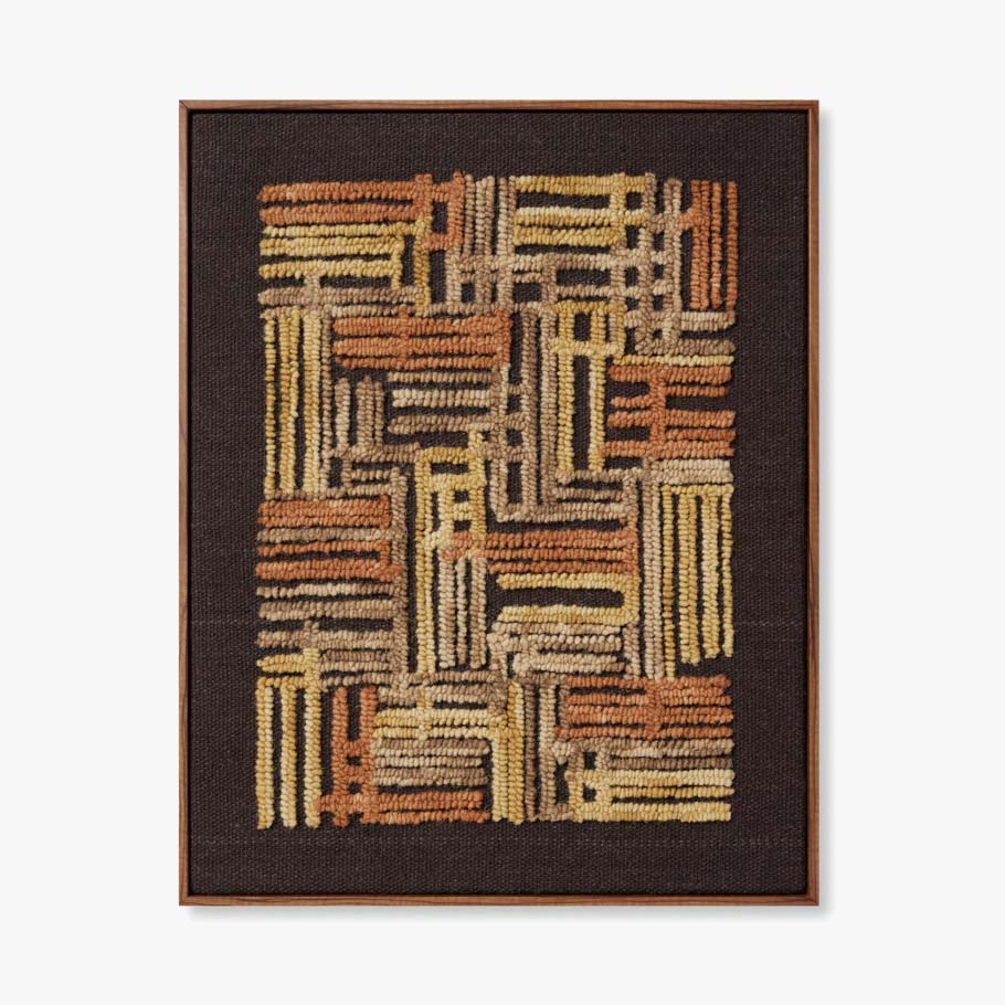 Loloi Perpindicular Gold / Orange Wall Art White Cliff Studio Textile Art