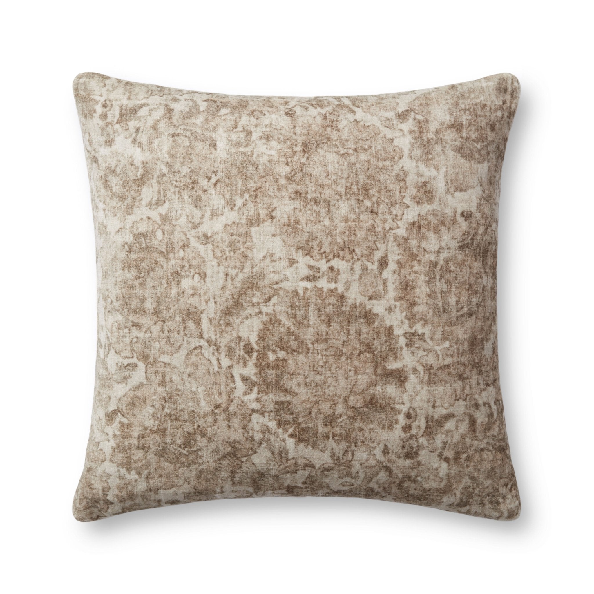 Loloi PLL0104 Natural 22'' x 22'' Cover Only Pillow White Cliff Studio Floral Pillows