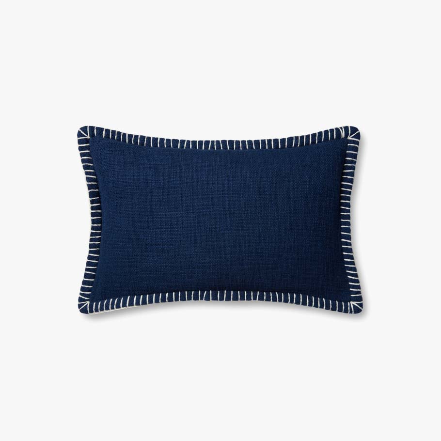 Loloi PLL0109 Navy Pillow White Cliff Studio Throw Pillows
