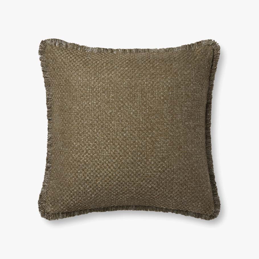 Loloi PLL0121 Olive Pillow White Cliff Studio Throw Pillows