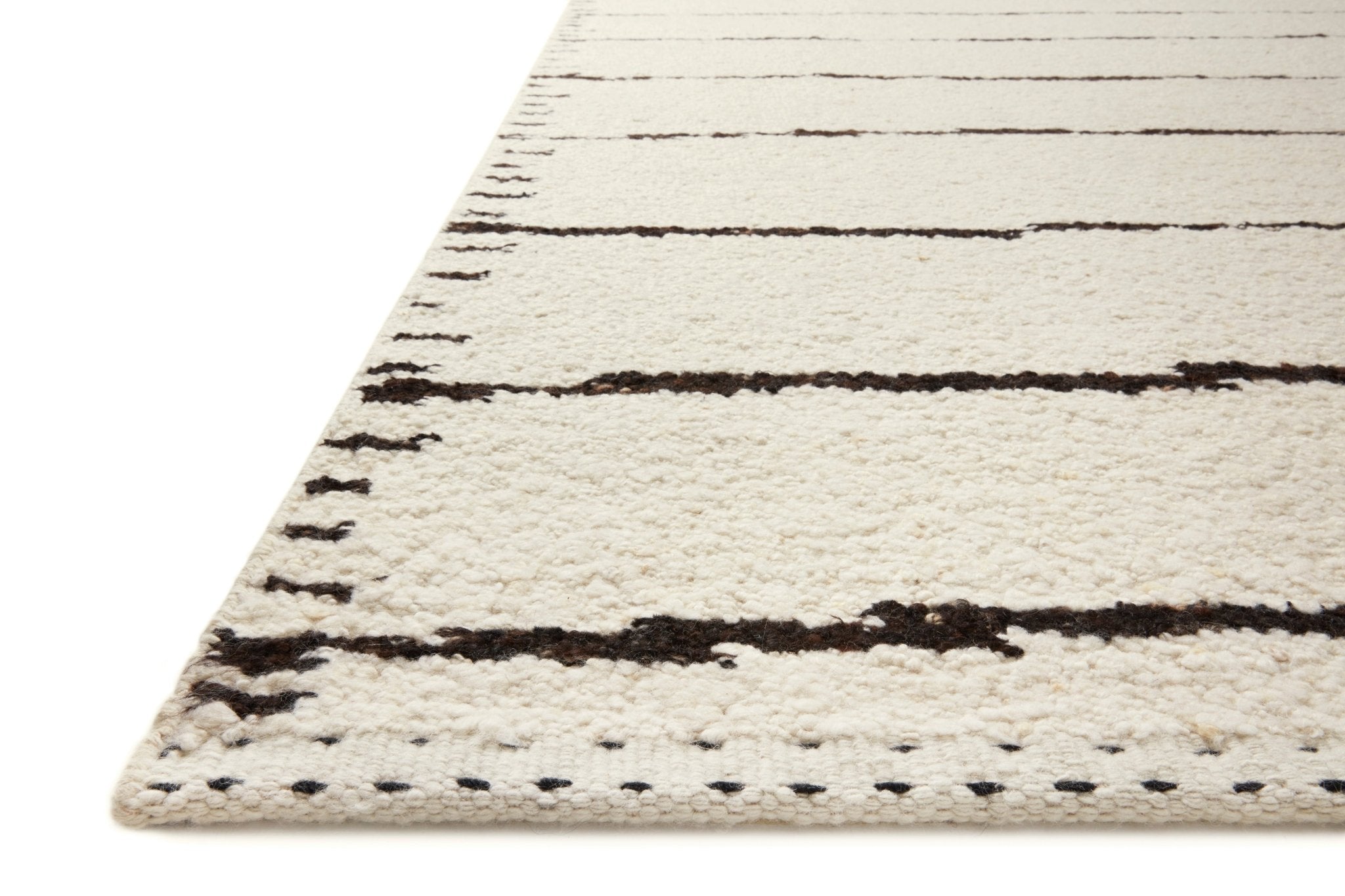 Ivory Black Pattern Rug Roman Ivory Black Area Rug - Hand-Woven Wool - Loloi – White Cliff Studio