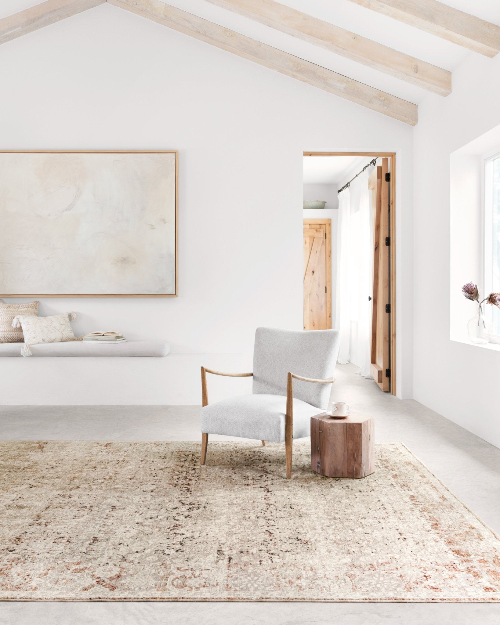 Loloi Theia Natural / Rust Area Rug White Cliff Studio Area Rug
