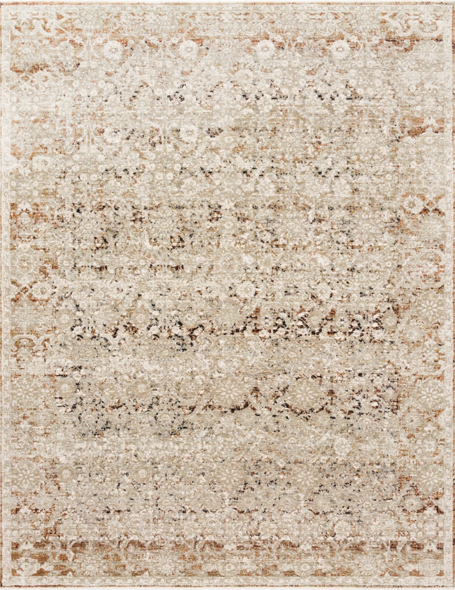 Loloi Theia Natural / Rust Area Rug White Cliff Studio Area Rug