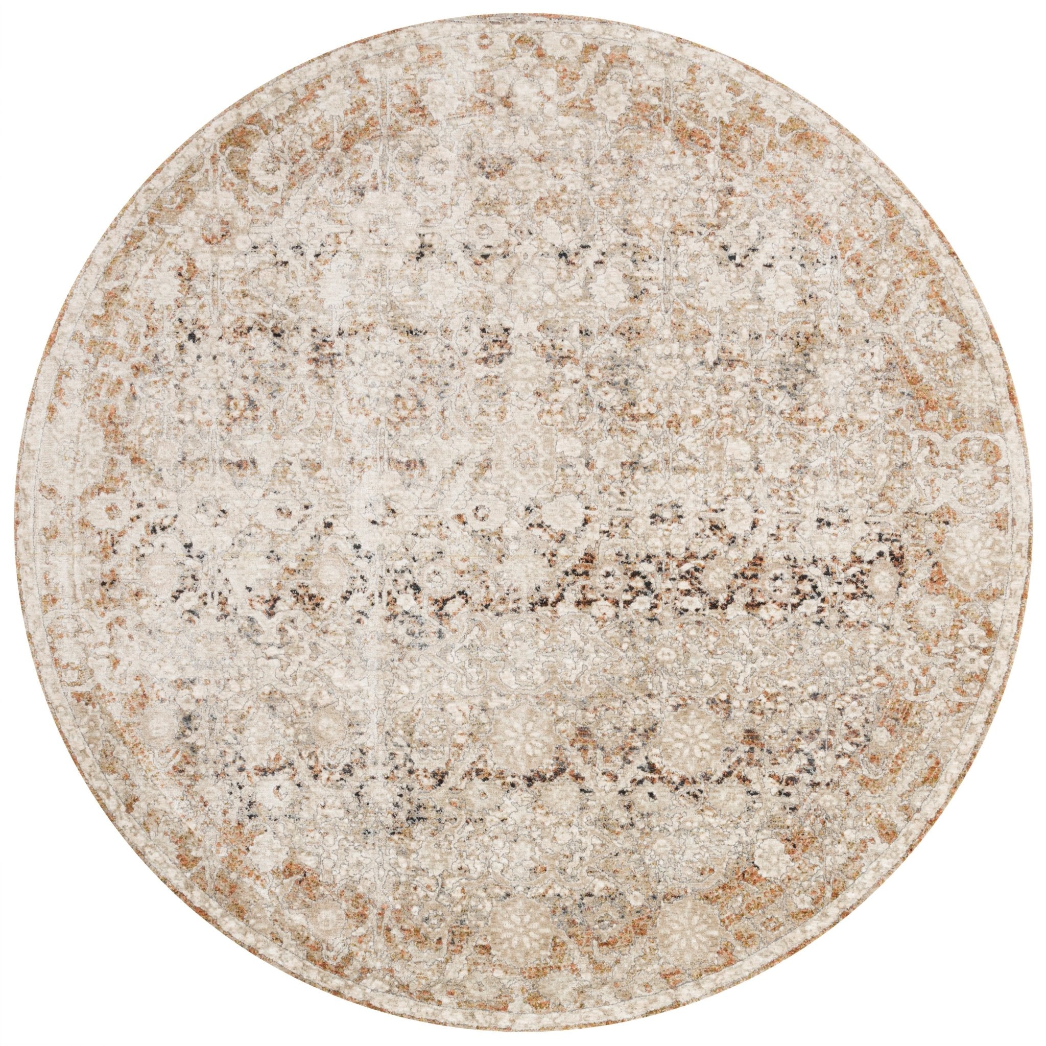 Loloi Theia Natural / Rust Area Rug White Cliff Studio Area Rug