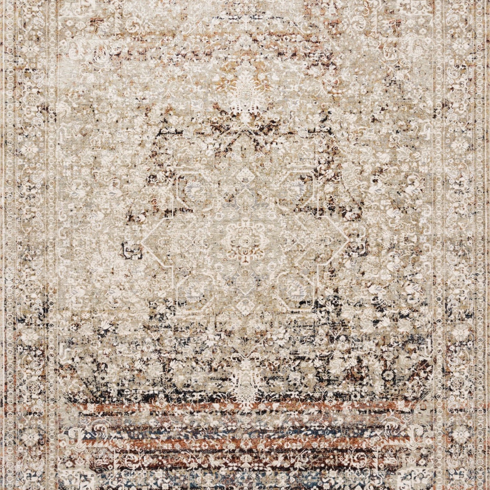 Loloi Theia Taupe / Brick Area Rug White Cliff Studio Area Rug