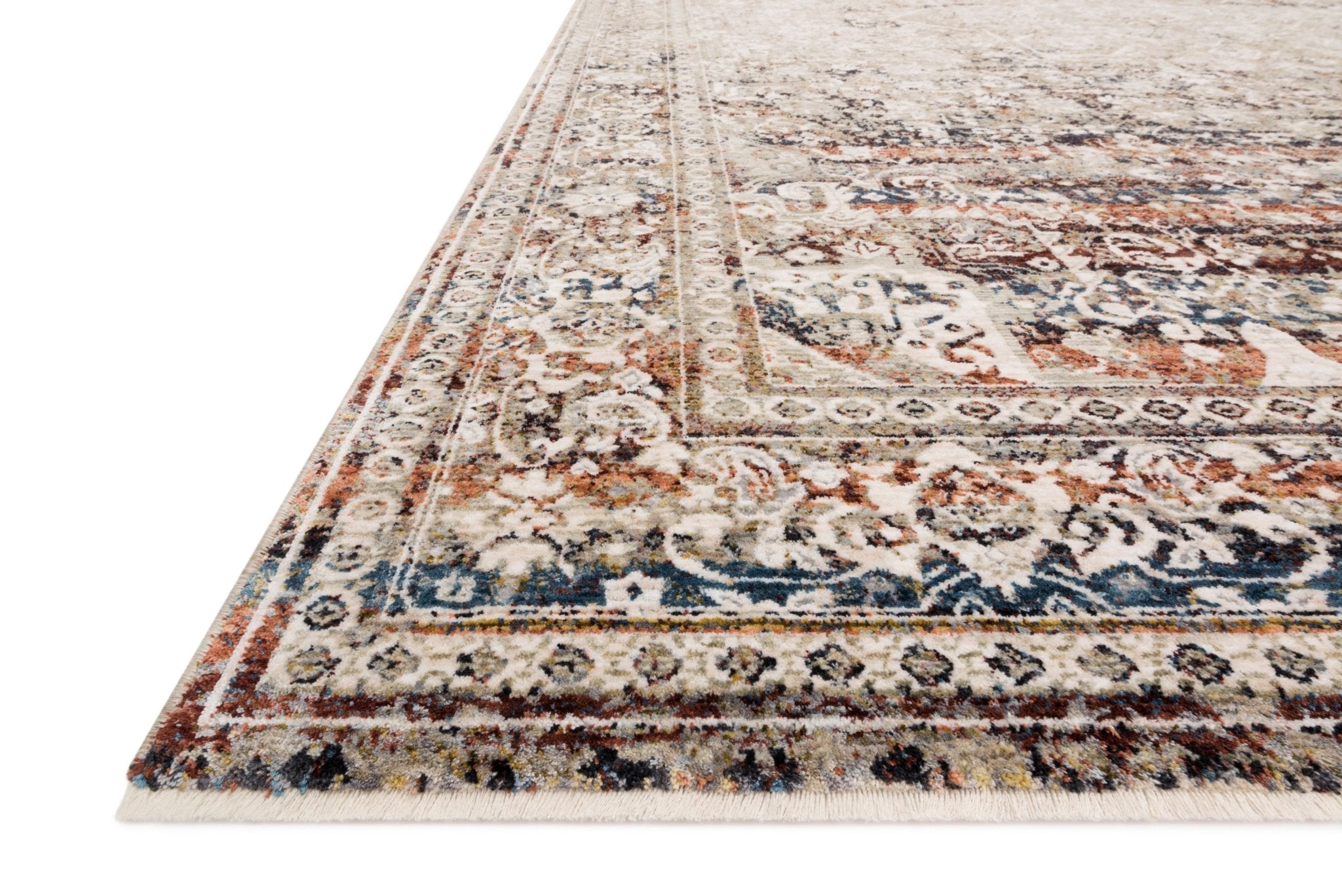 Loloi Theia Taupe / Brick Area Rug White Cliff Studio Area Rug